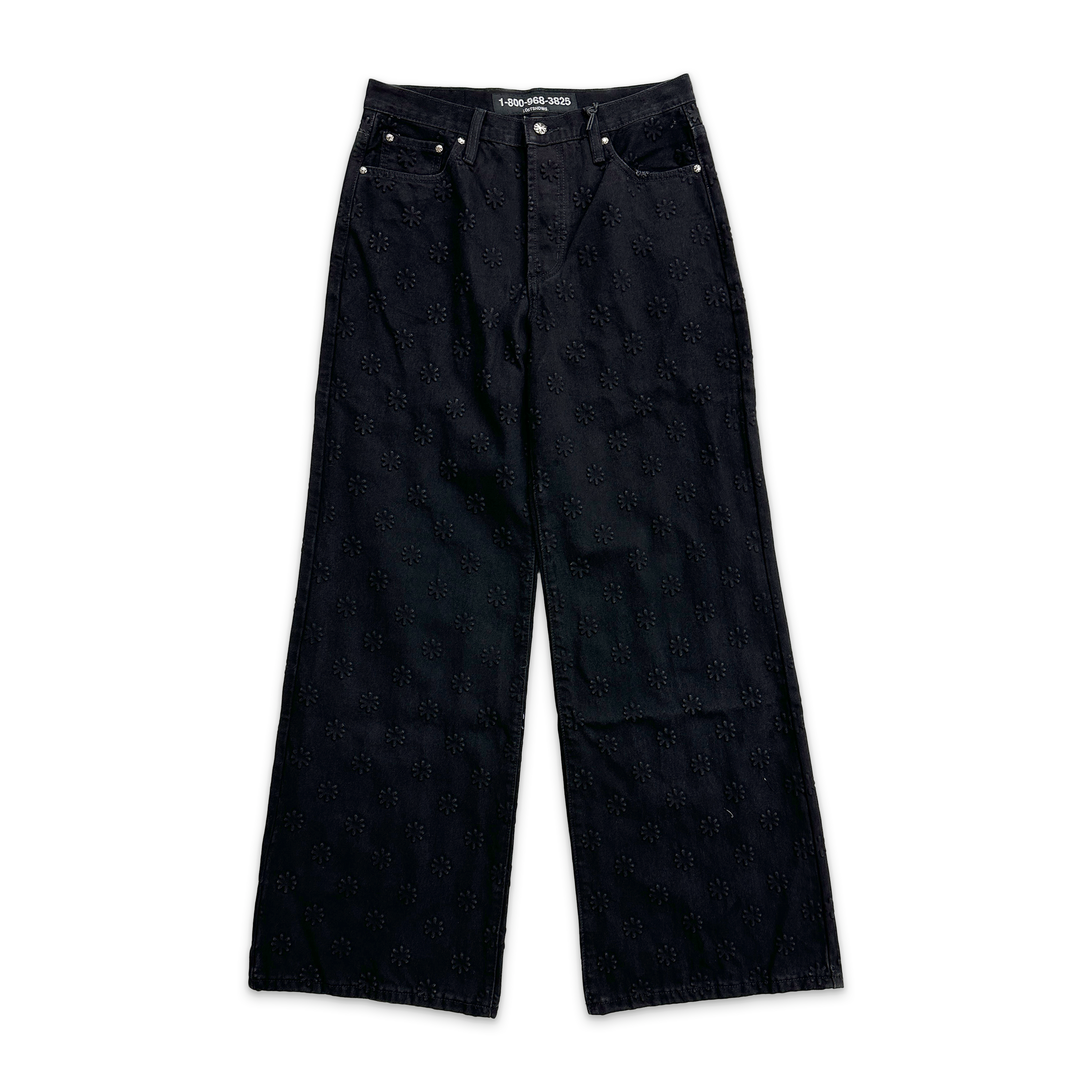 LOSTSHDWS, Emboss Baggy Denim "Jet Black"