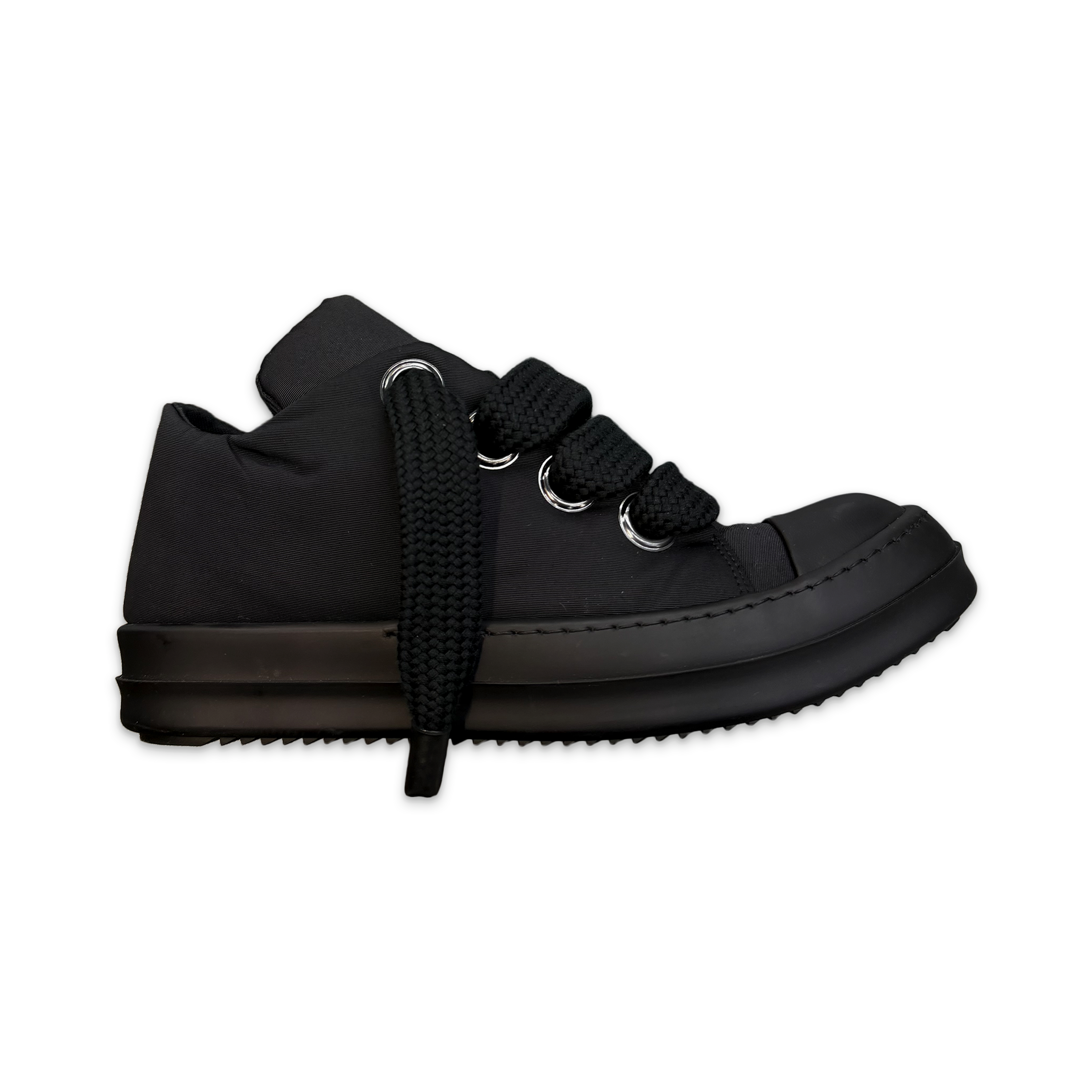 Temple Nylon Jumbo Lace Puffer Ramones Low "Triple Black" (W)