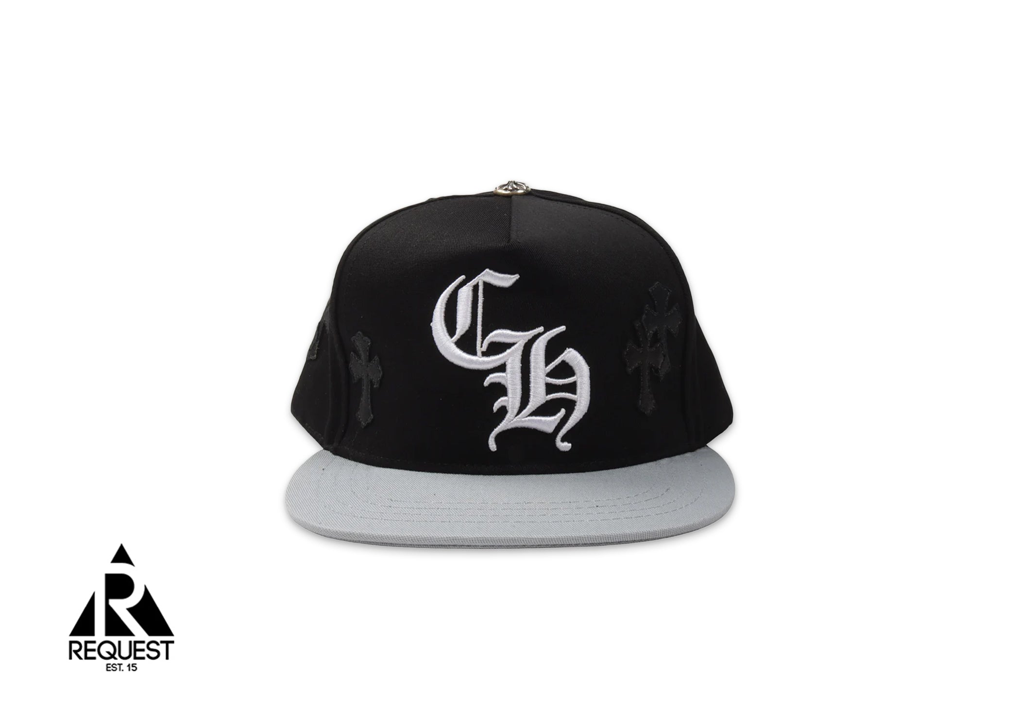 Chrome Hearts Cross Patch Snapback Hat "Black/Grey"