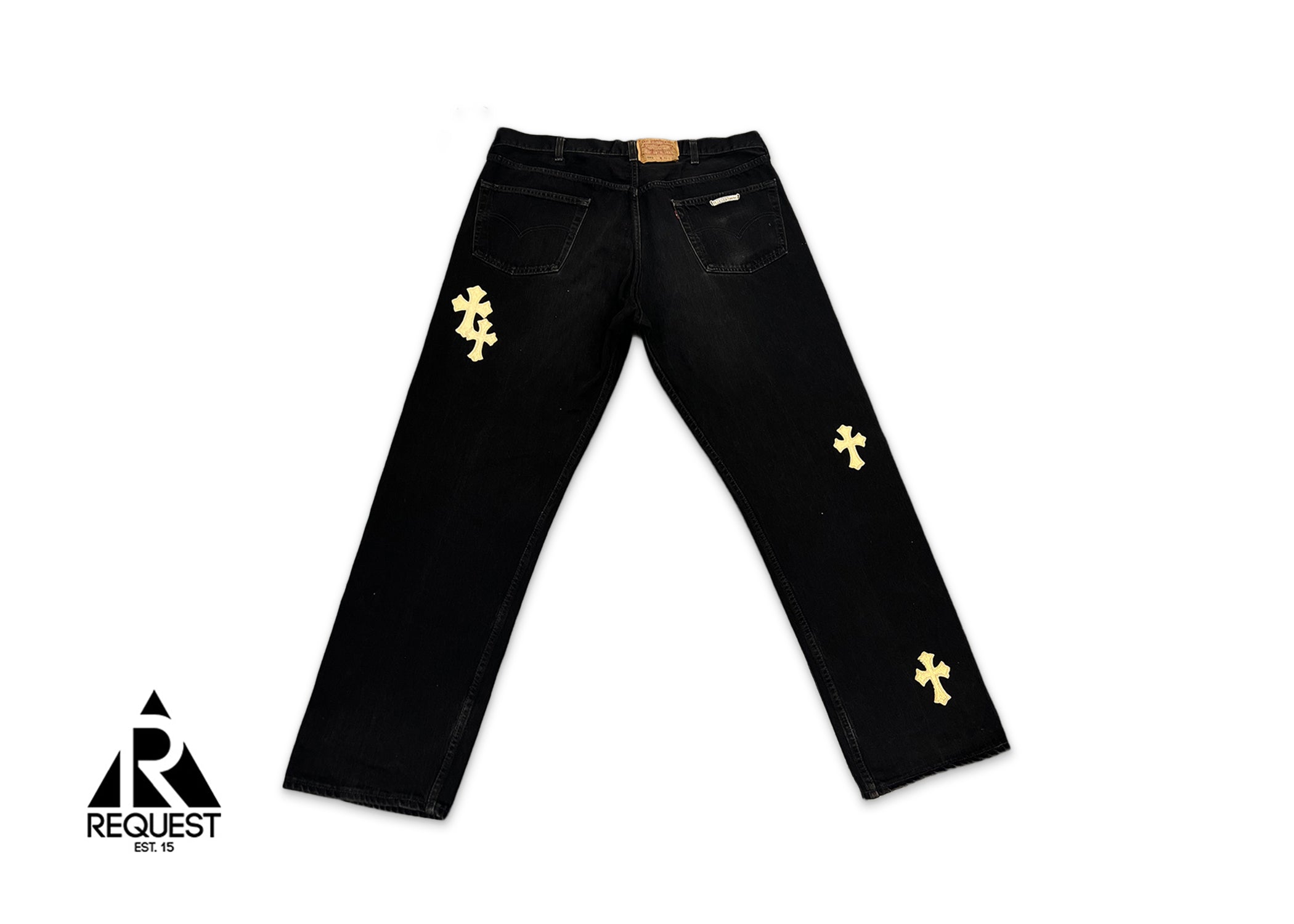 Chrome Hearts Levi's Black Denim "Gold Crosses"