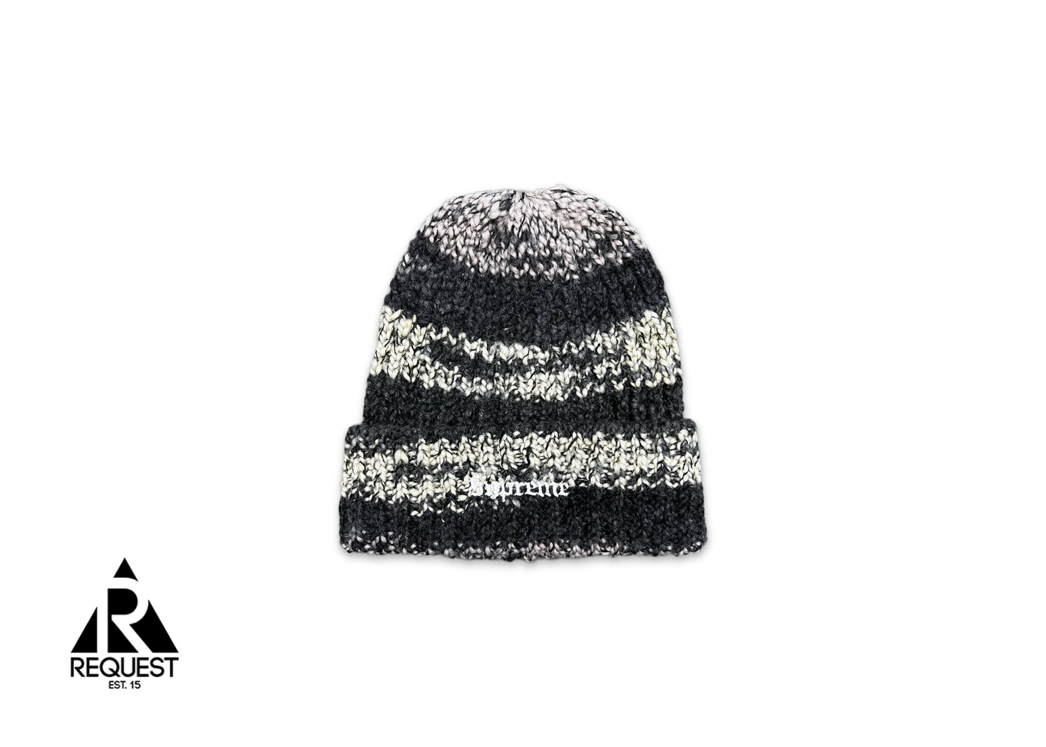 Supreme, Space Dye Stripe Beanie "Black"