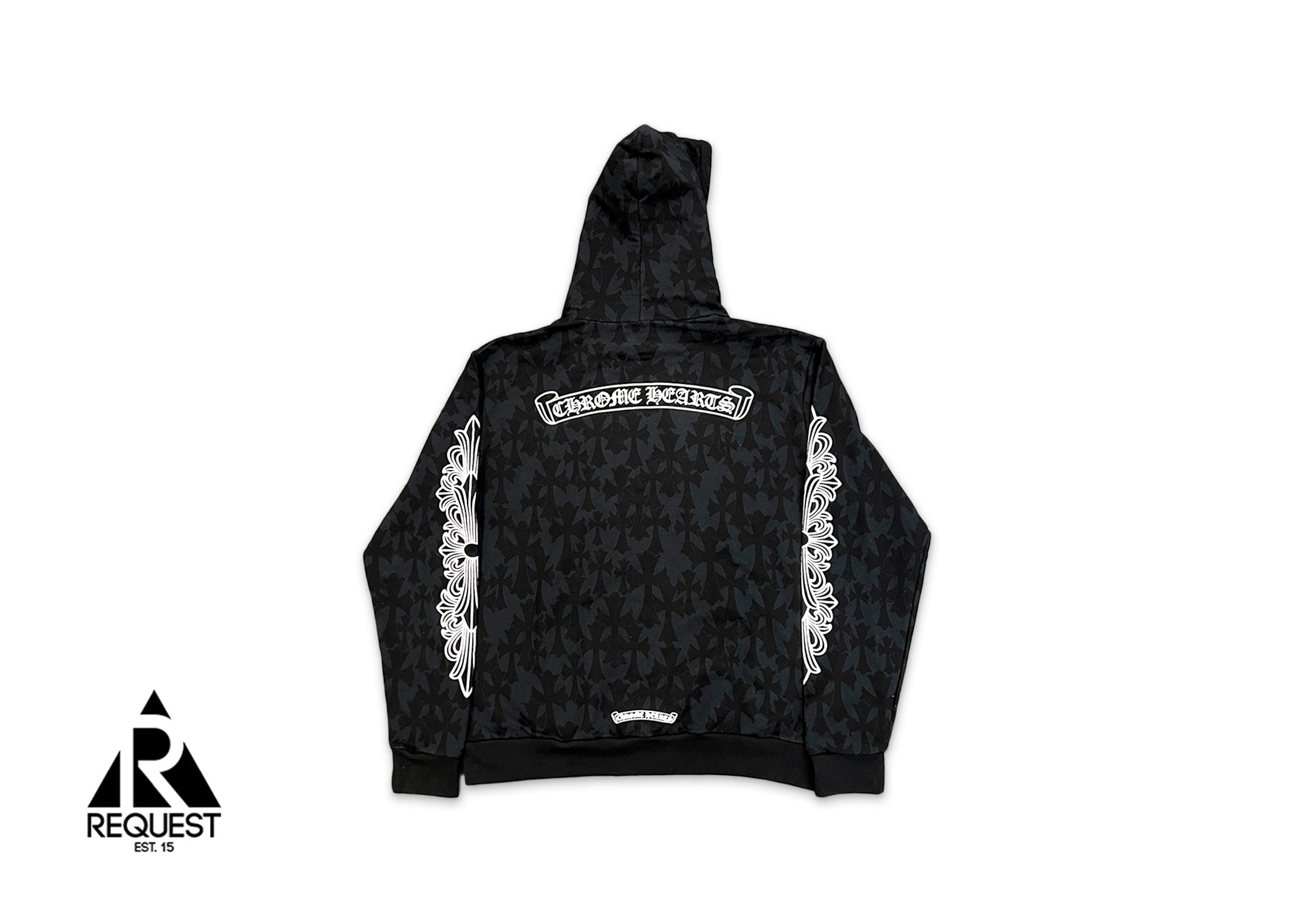 Chrome Hearts Cemetery Cross Print Pullover Hoodie "Black"