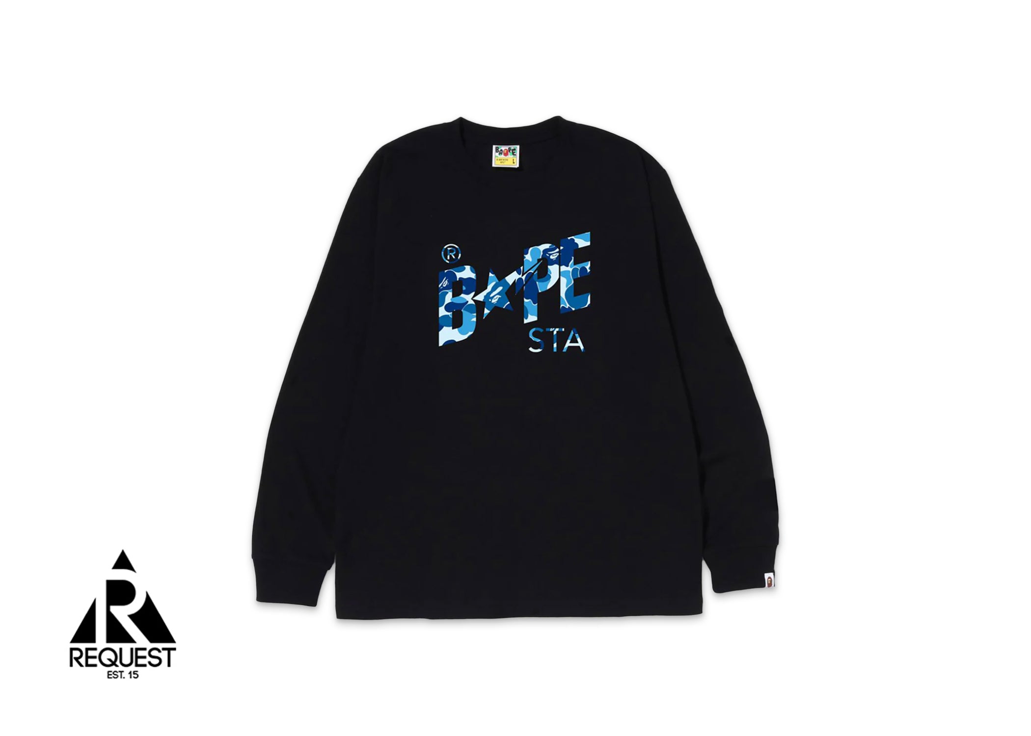 A Bathing Ape BAPE ABC Camo Bapesta Logo L/S Tee "Black/Blue"