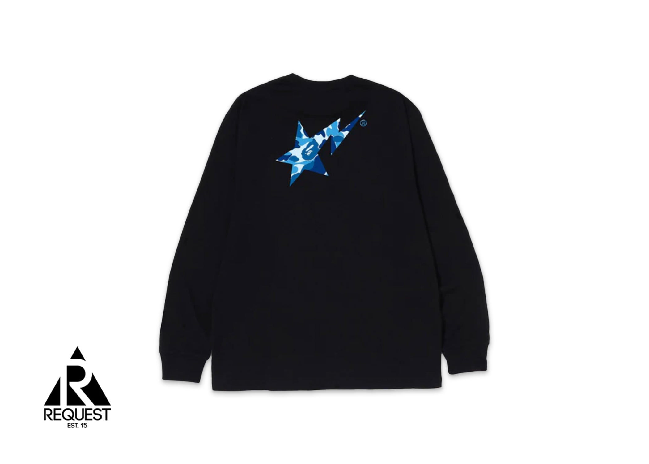 A Bathing Ape BAPE ABC Camo Bapesta Logo L/S Tee "Black/Blue"