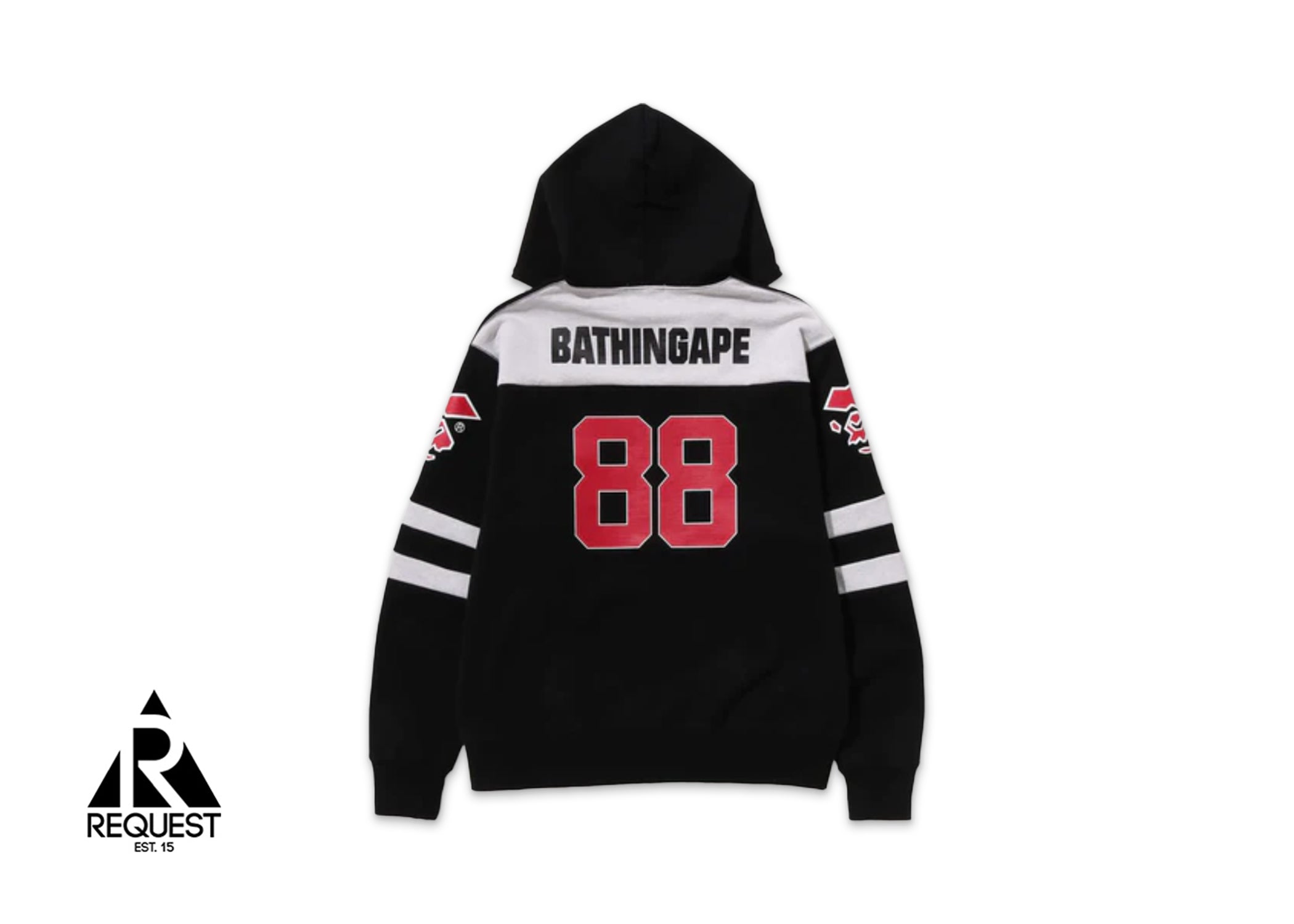 A Bathing Ape BAPE Football Relaxed Fit Full Zip Hoodie "Black"