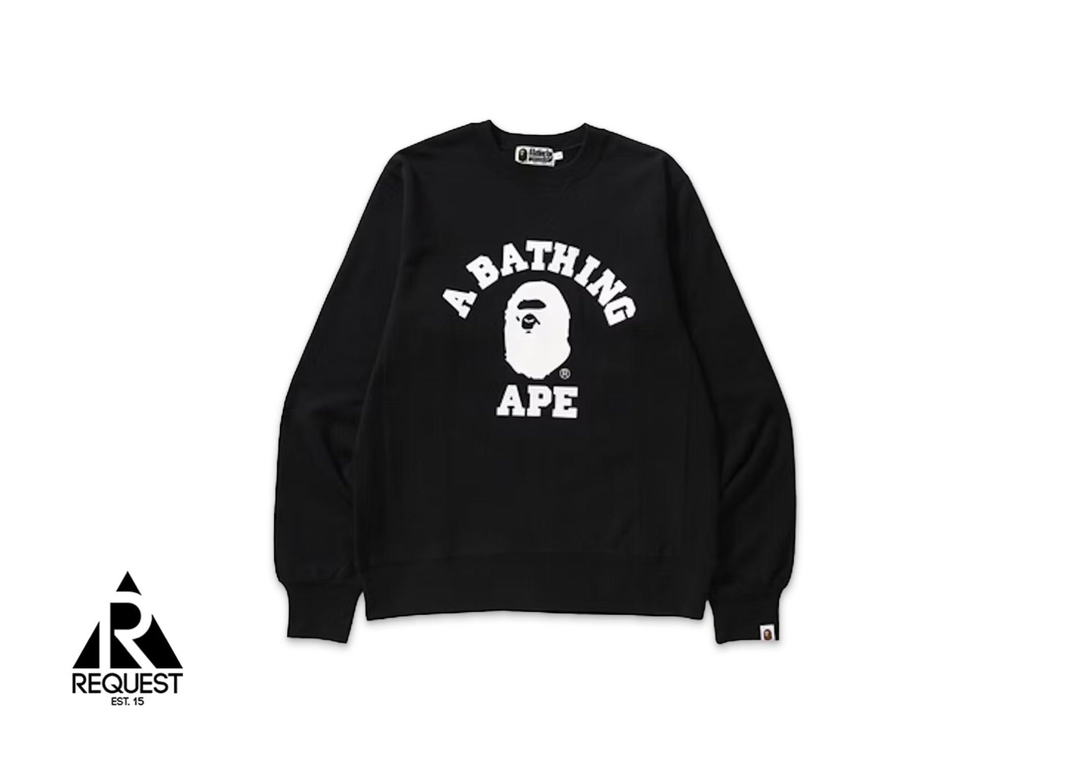 A Bathing Ape BAPE College Logo Crewneck "Black"