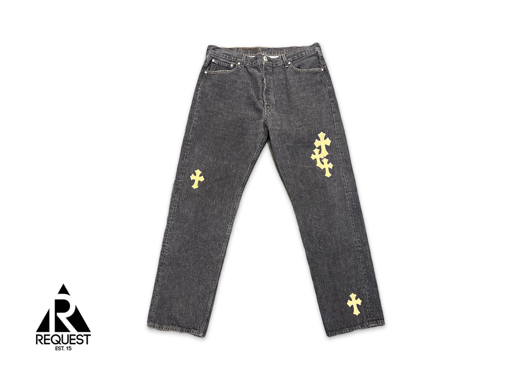 Chrome Hearts Levi's Grey Denim "Gold Crosses"