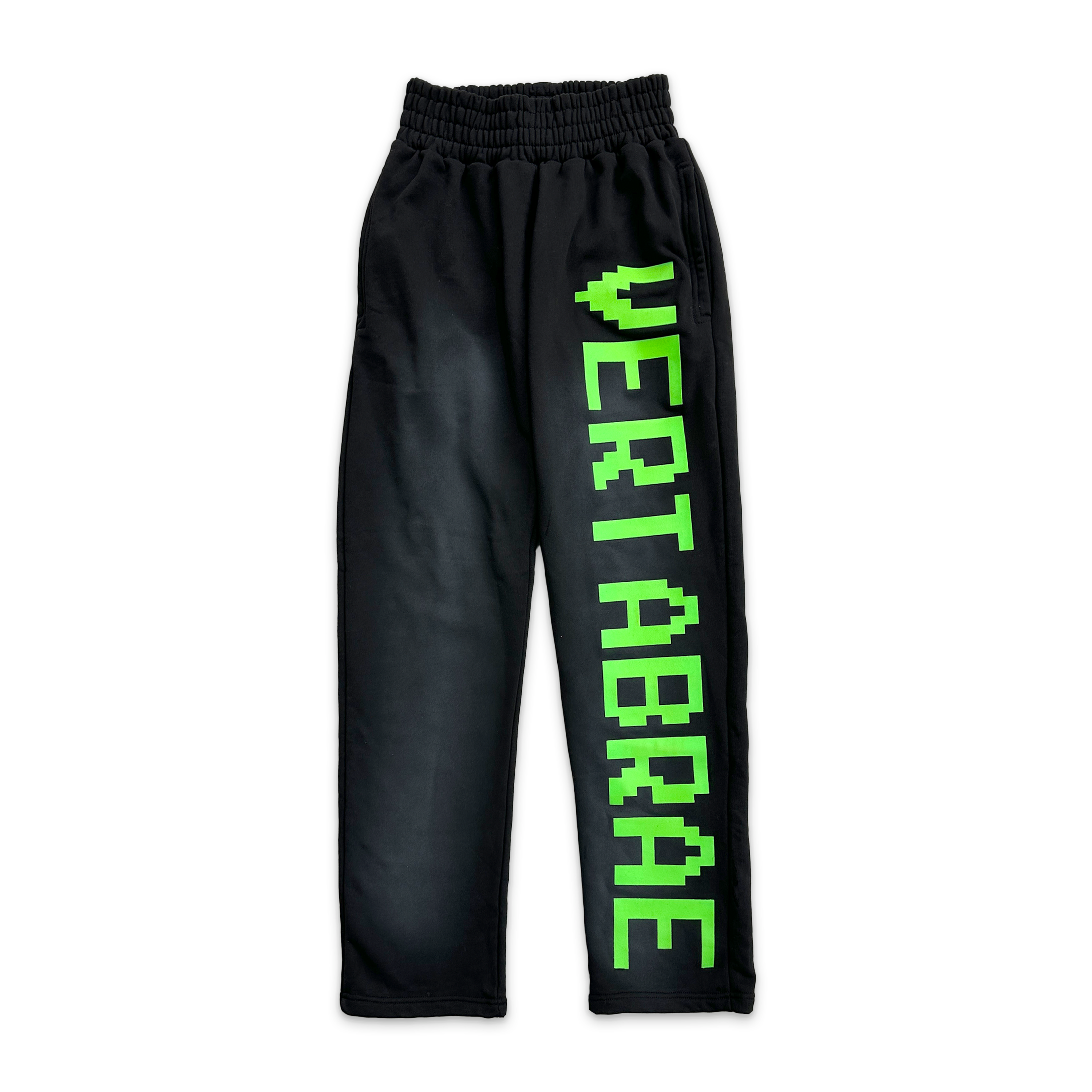 Vertabrae, Sweatpants "Washed Black/Neon Green”