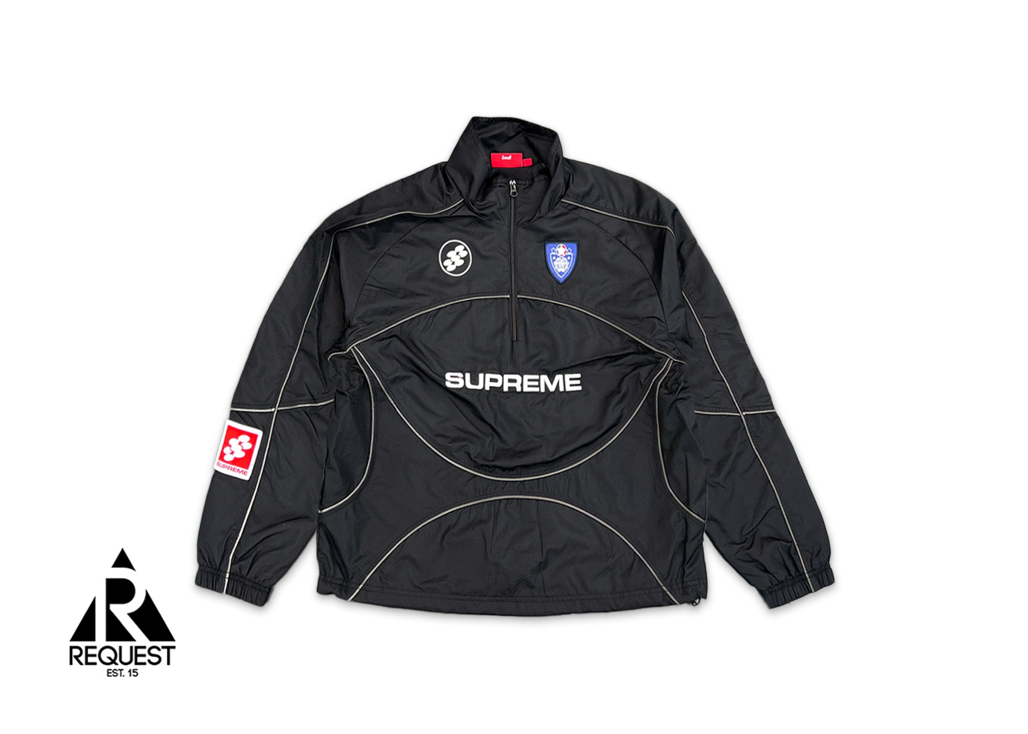 Supreme, Reflective Piping Pullover "Black"