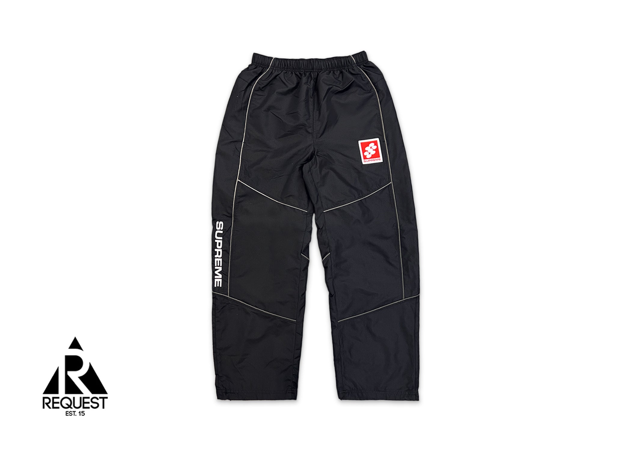 Supreme, Reflective Piping Track Pant "Black"
