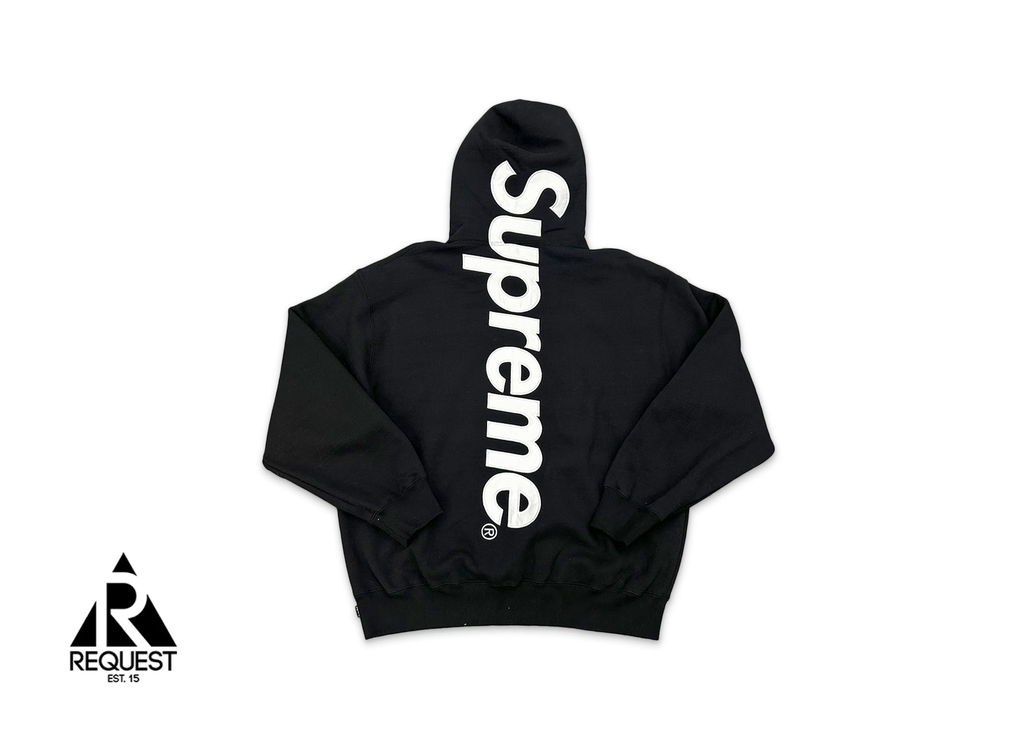 Supreme, Satin Logo Hooded Sweatshirt FW24  "Black"