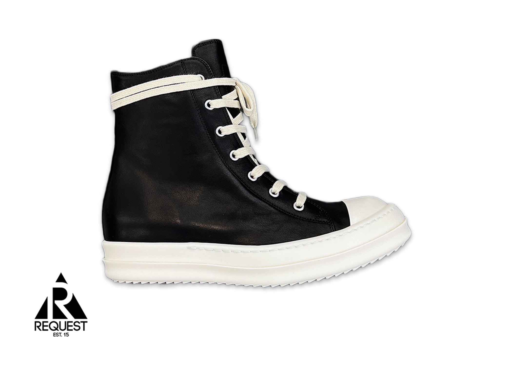 Rick Owens, Porterville Ramones Leather High "Black Milk" (W)