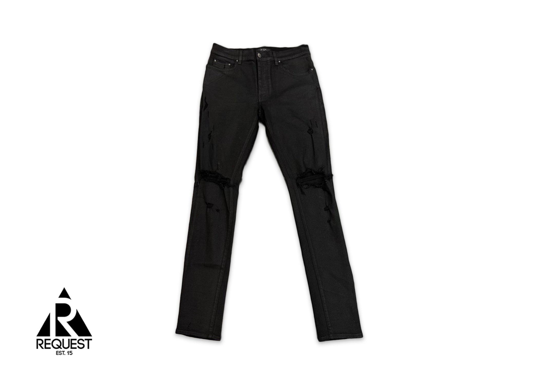 Amiri Waxed Distressed Jeans "Black"