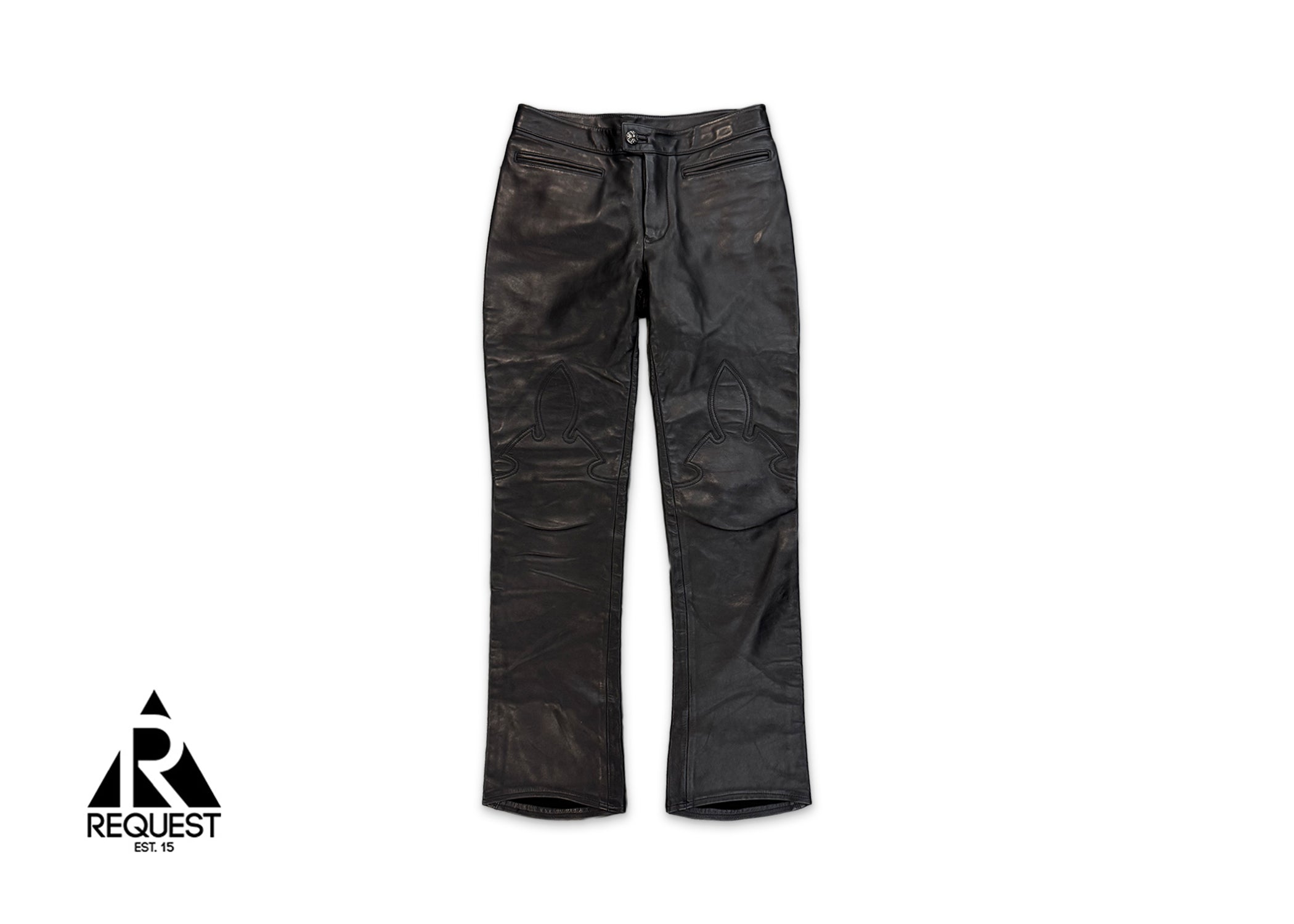 Chrome Hearts, Le Fleur Leather Bootcut Pant "Black" (W)