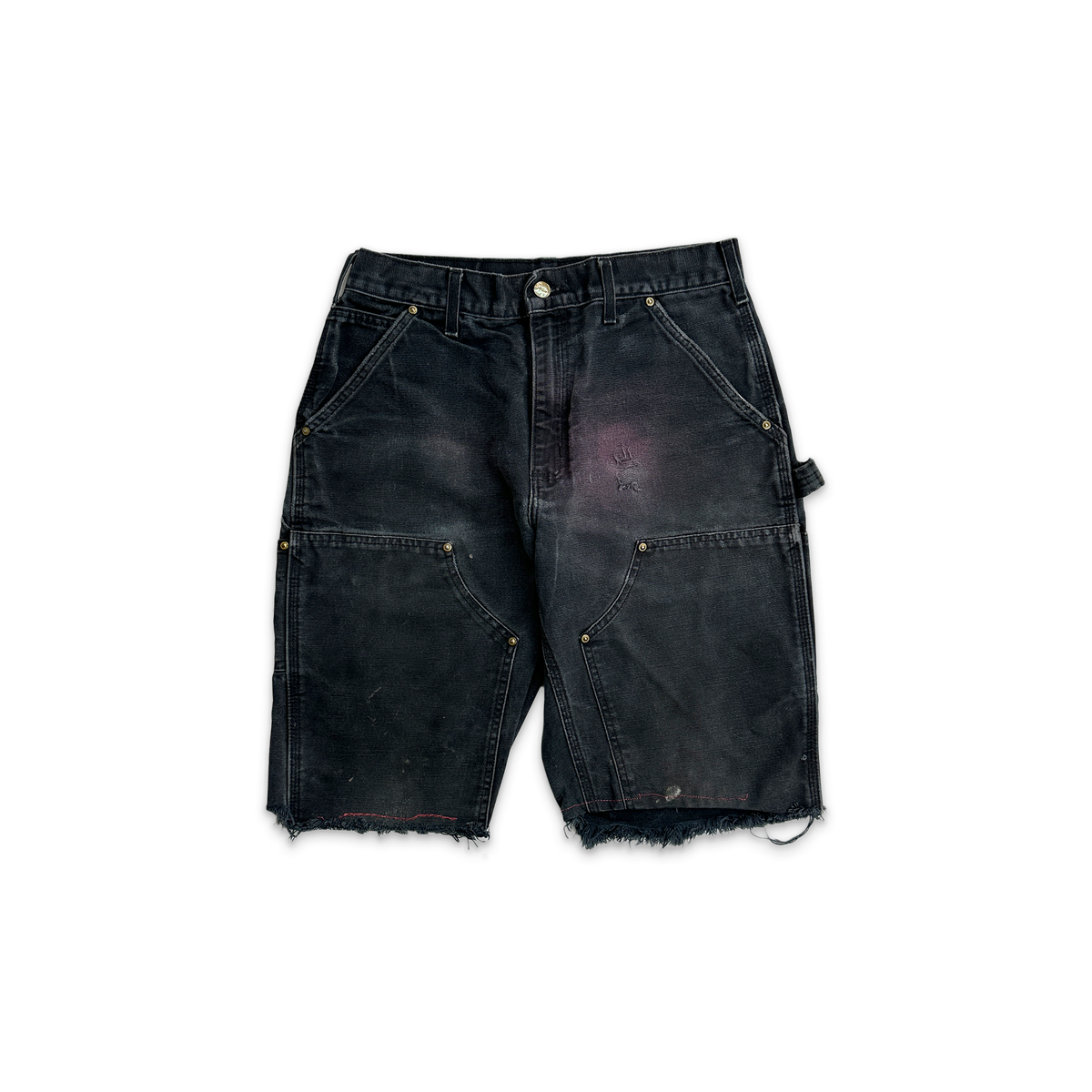 Carhartt Distressed Double Knee Carpenter Shorts "Washed Black"