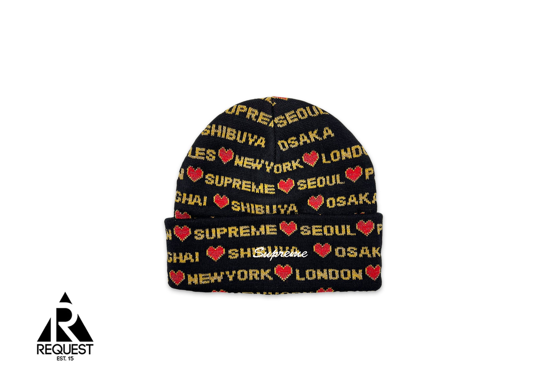 Supreme, Hearts Beanie "Black"