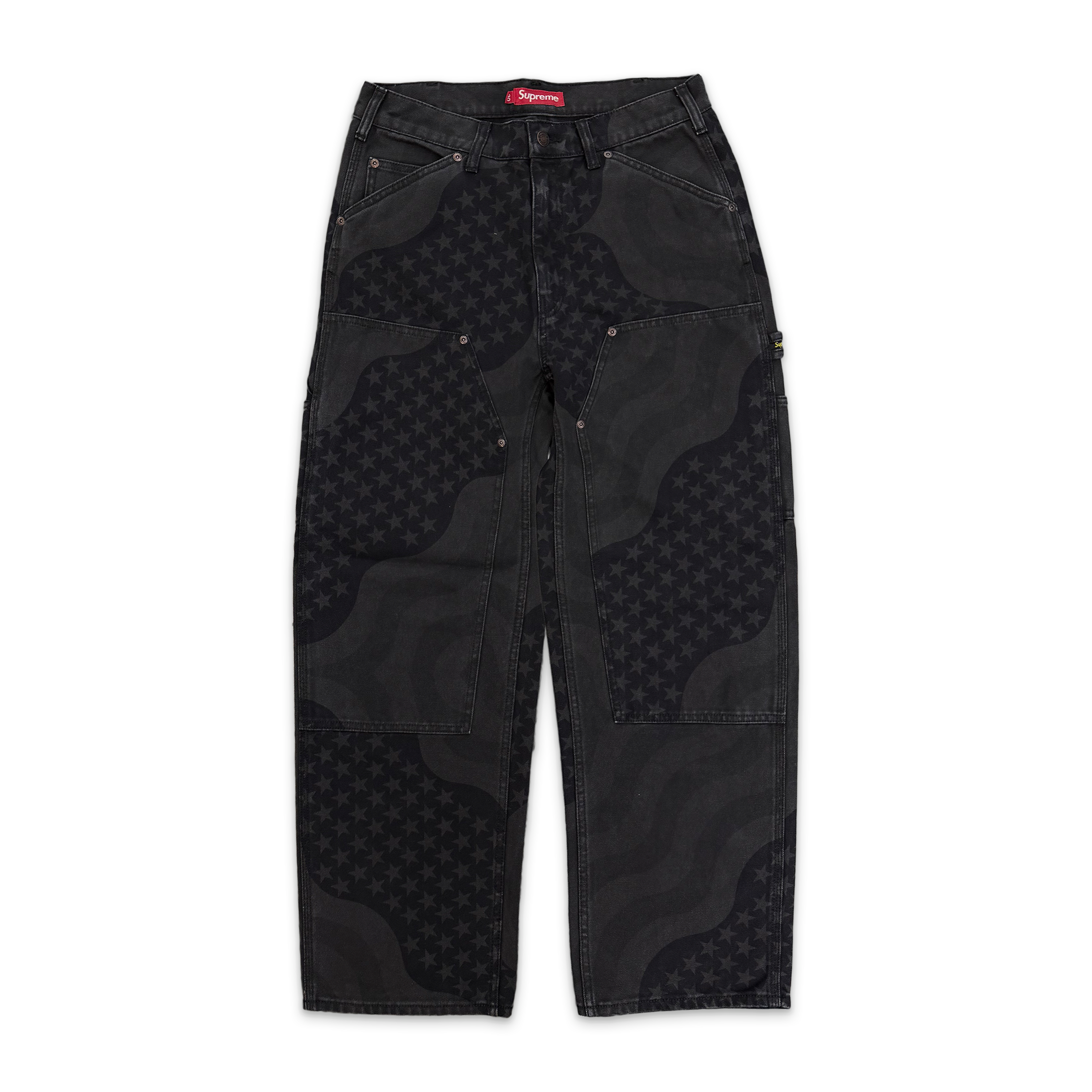 Supreme, Flag Denim Double Knee Pants SS26 "Over Dyed Black"