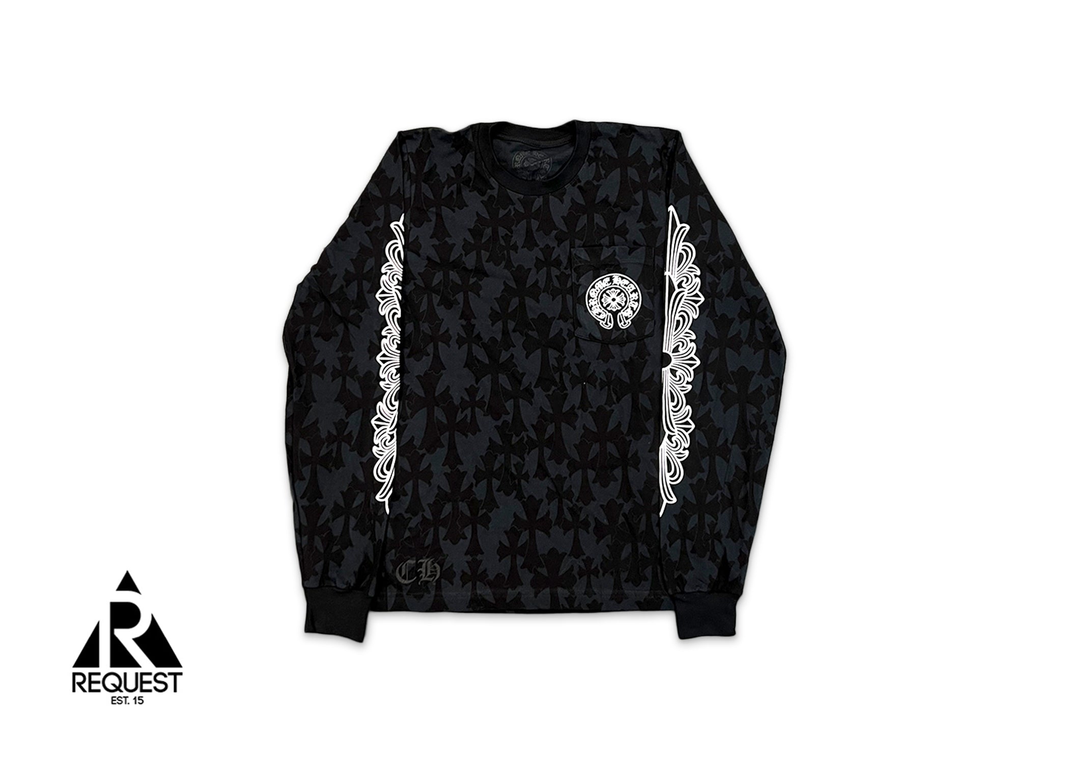 Chrome Hearts Cemetery Cross Print L/S Tee "Black"