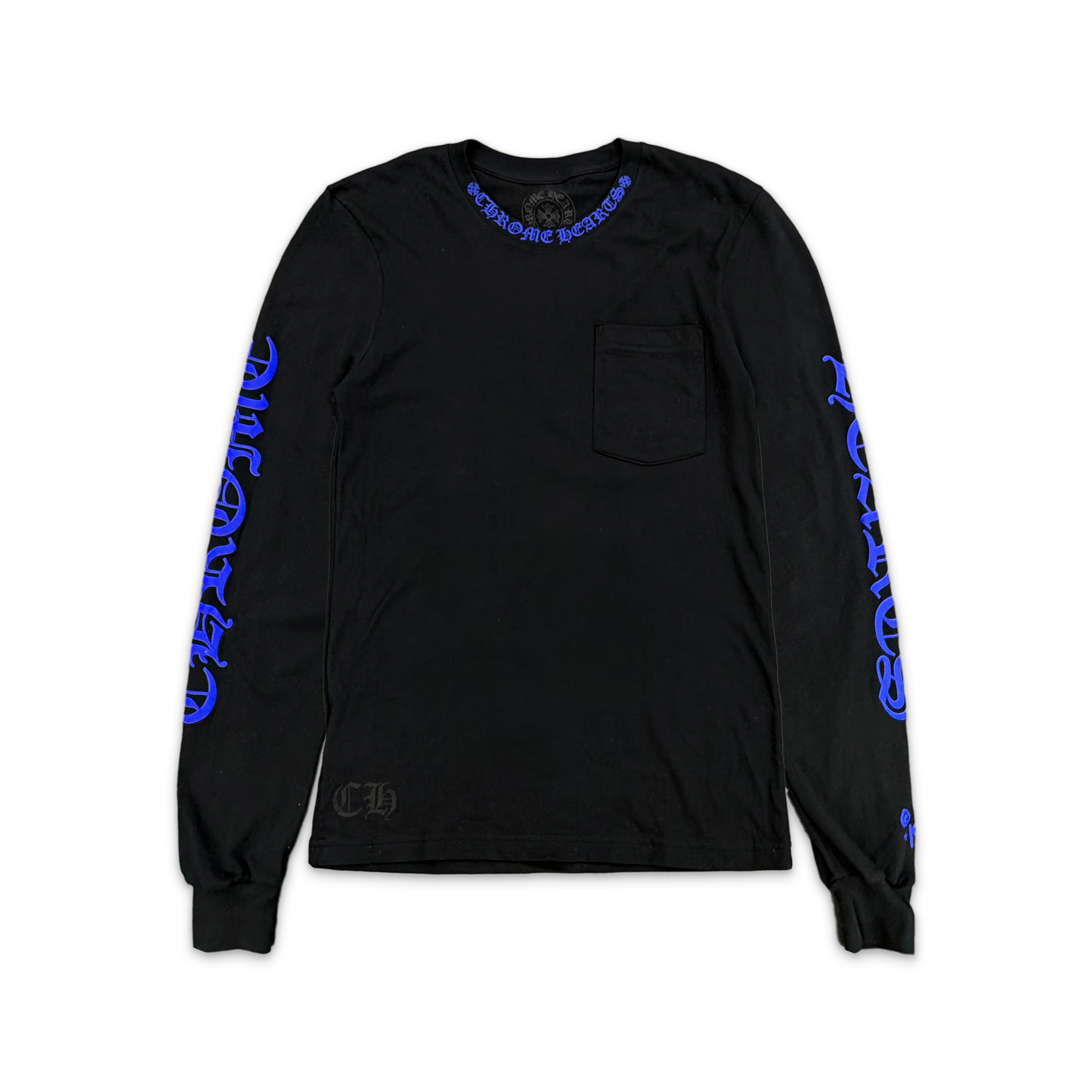 Chrome Hearts, Neck Logo L/S Pocket Tee "Blue Black"