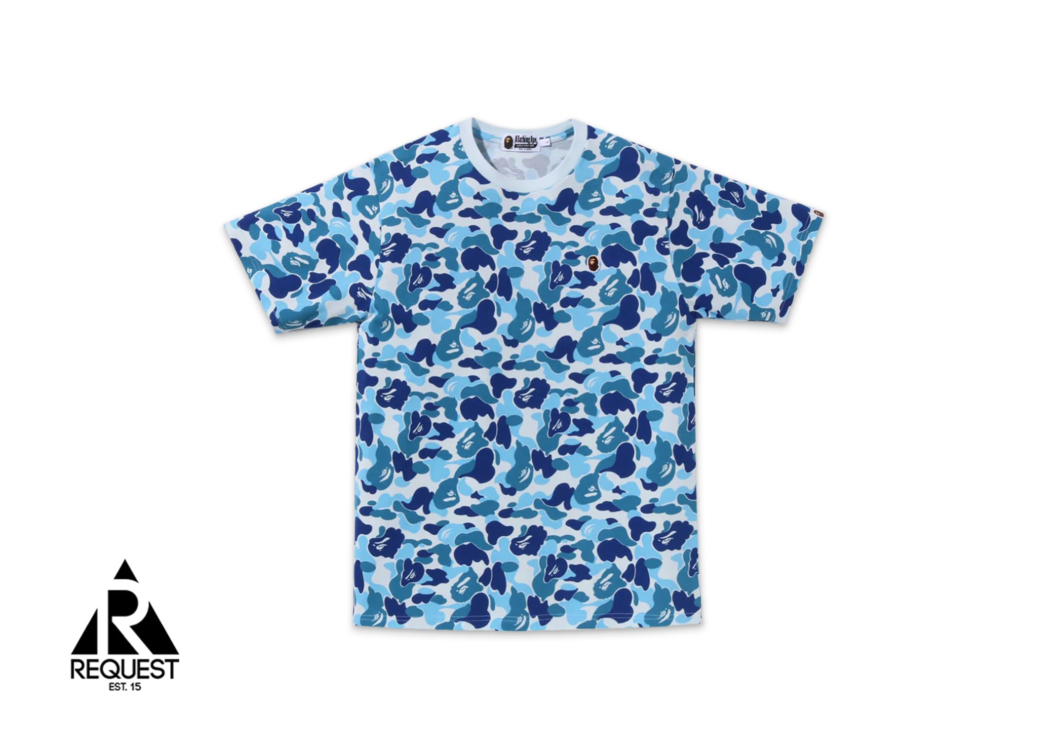 A Bathing Ape BAPE ABC Camo Ape Head One Point Tee "Blue"