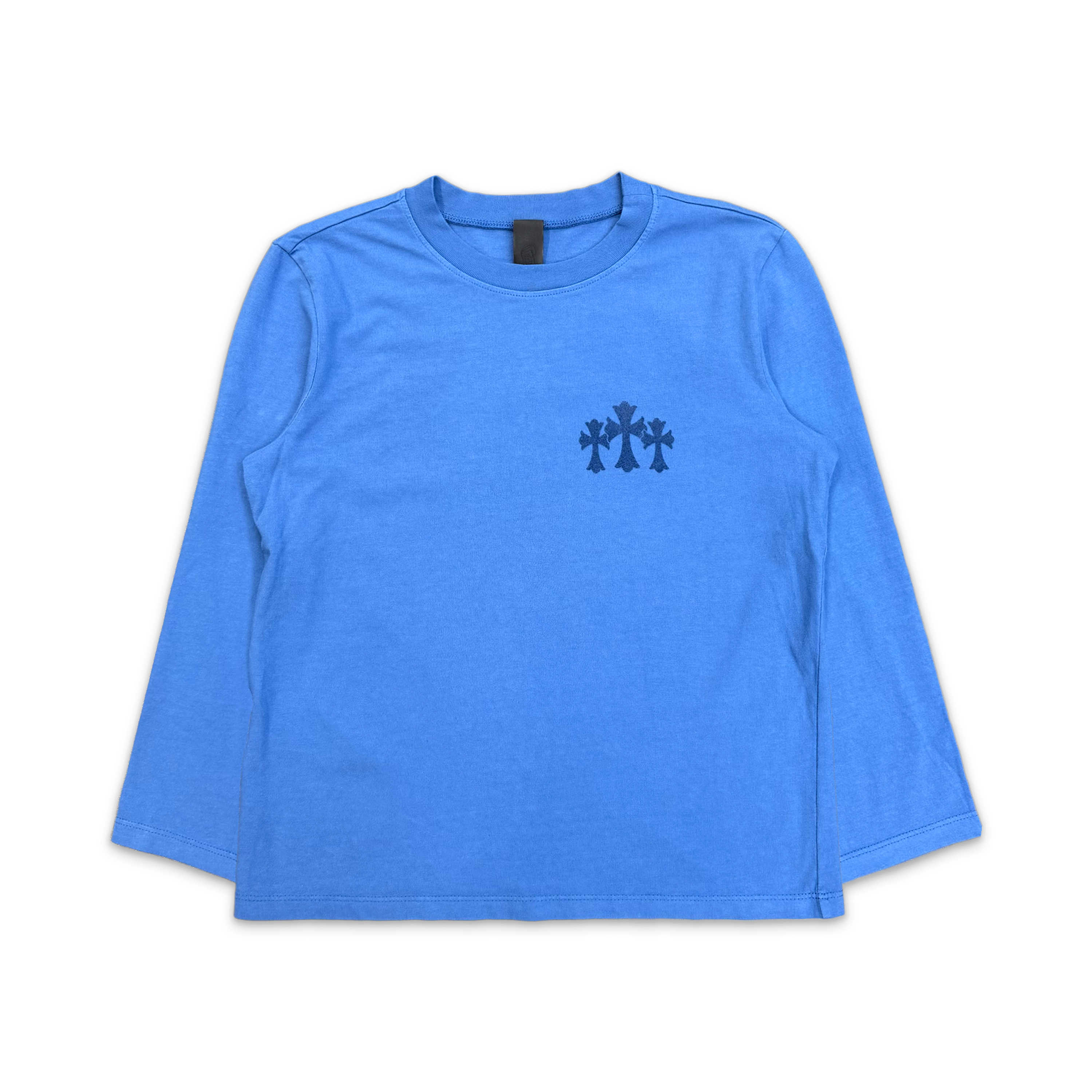 Chrome Hearts, Triple Cross Velvet L/S Tee "Blue" (W)