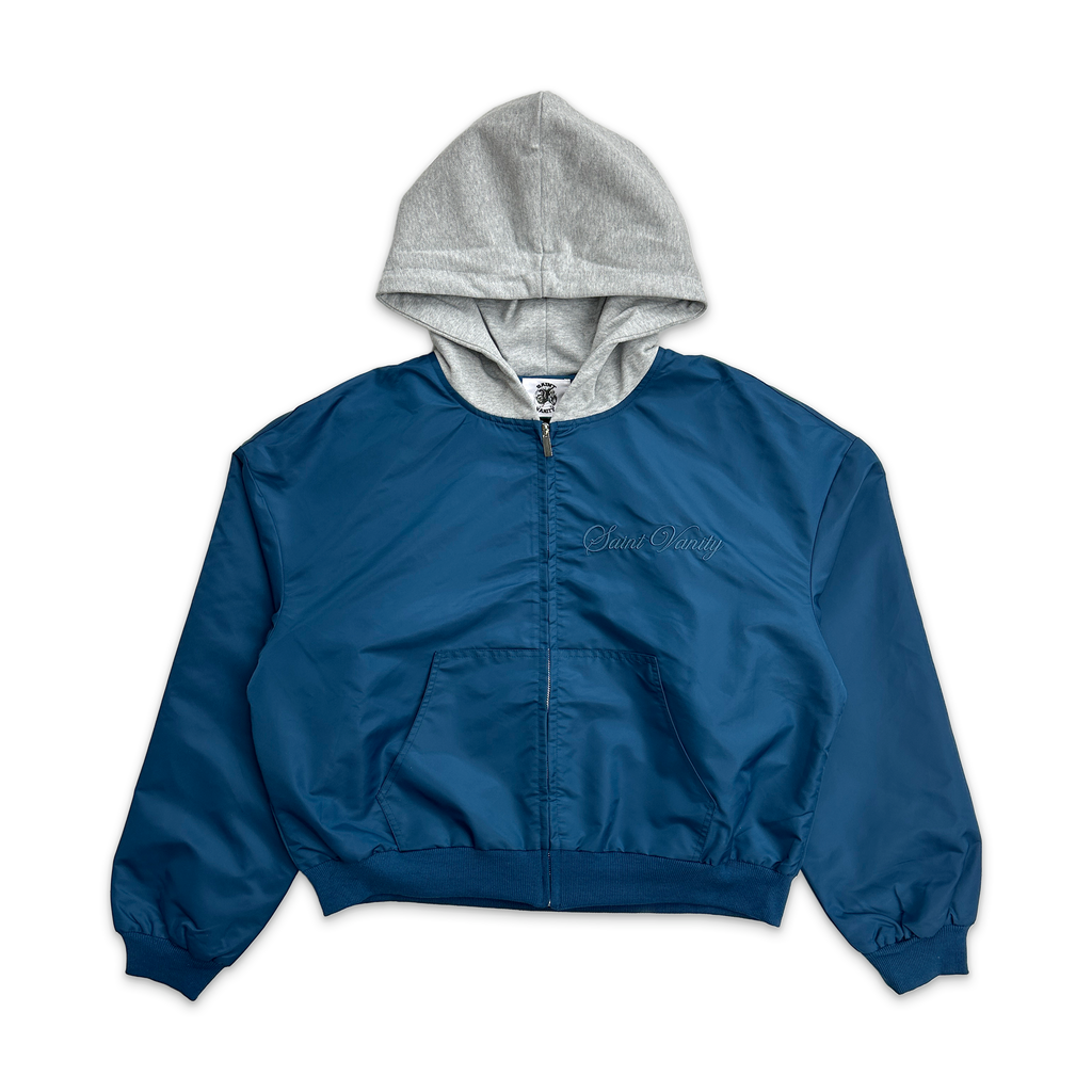 Nylon Hooded Bomber Jacket 