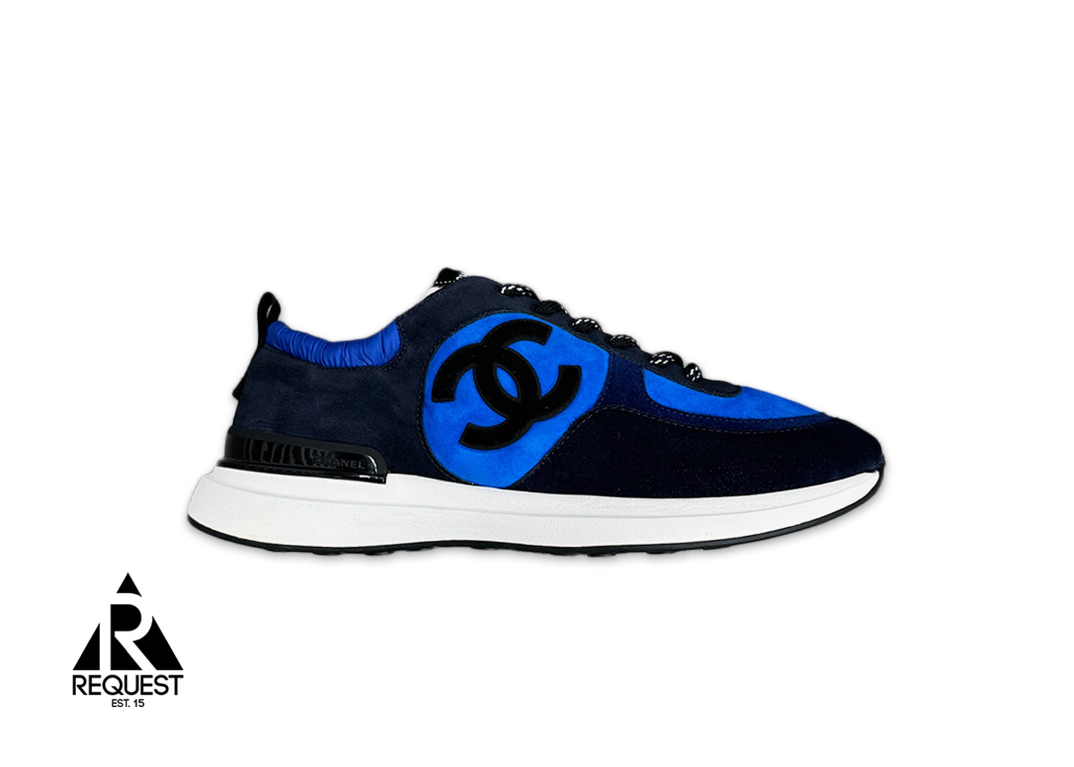 Request, Chanel Trainers CC Logo "Blue Suede"