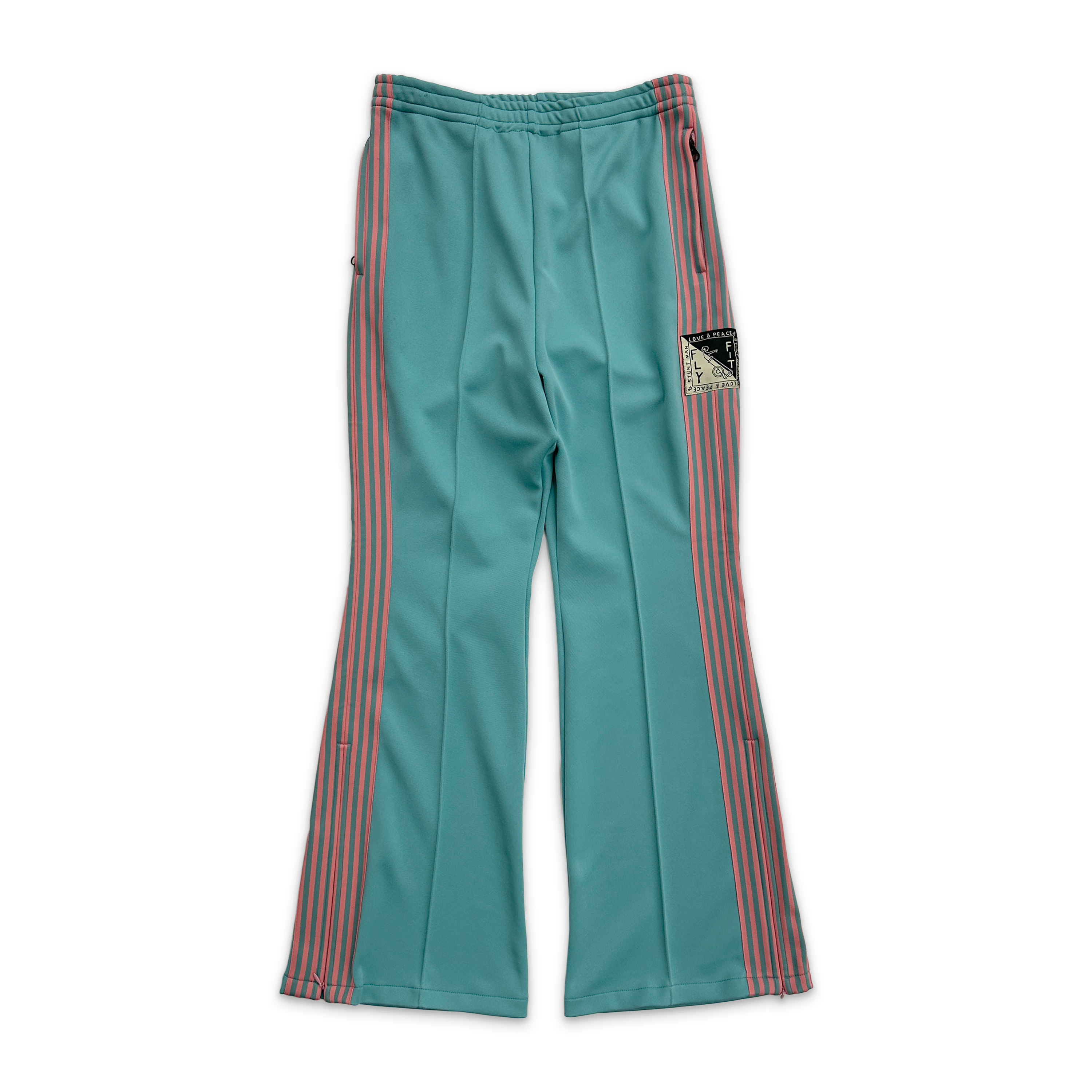 Kapital, Stuntman Banner Track Pants "Teal & Pink"