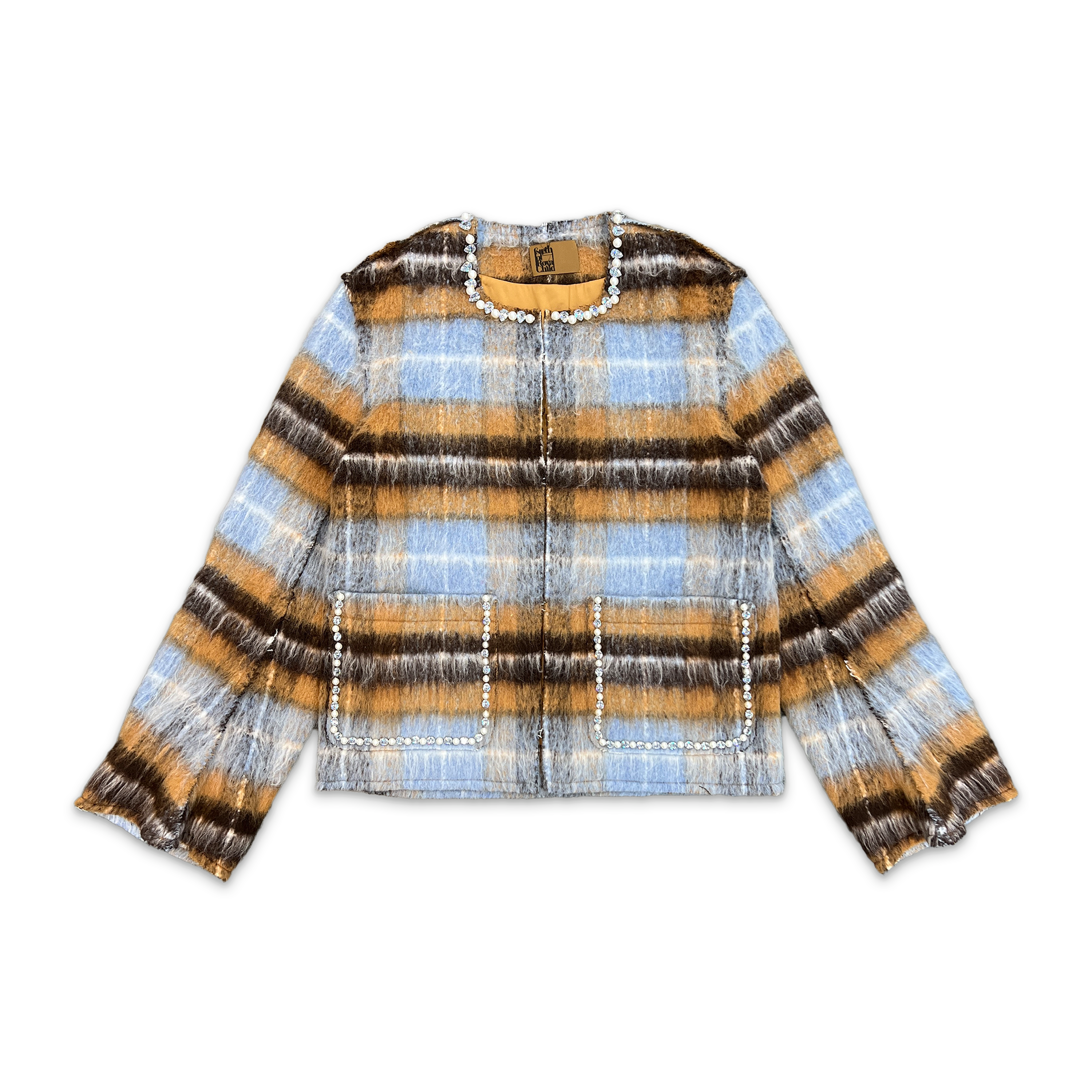 Birth of Royal Child, Rhinestone Mohair Jacket "Blue"