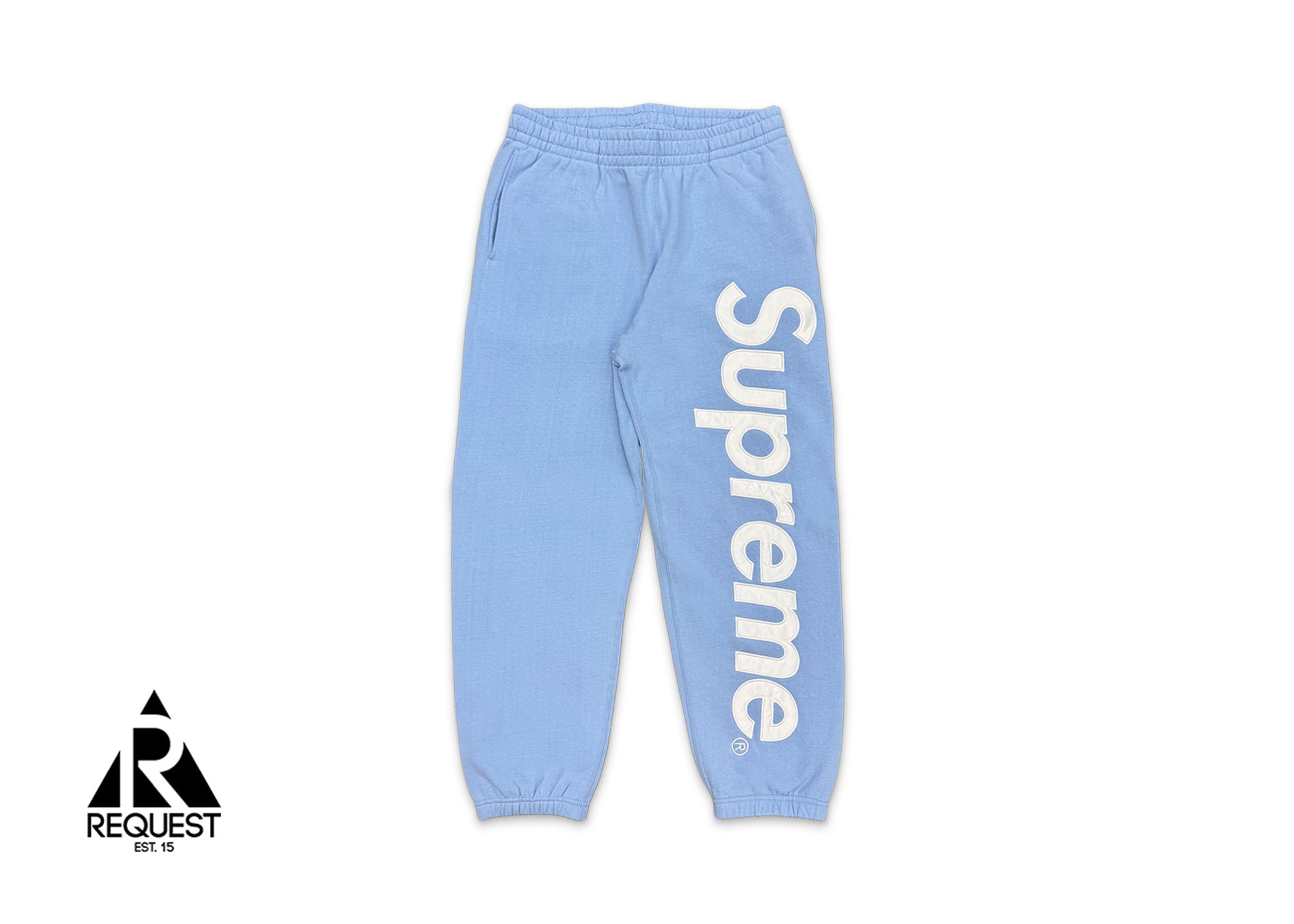 Supreme, Satin Logo Sweatpants FW24 "Light Blue"