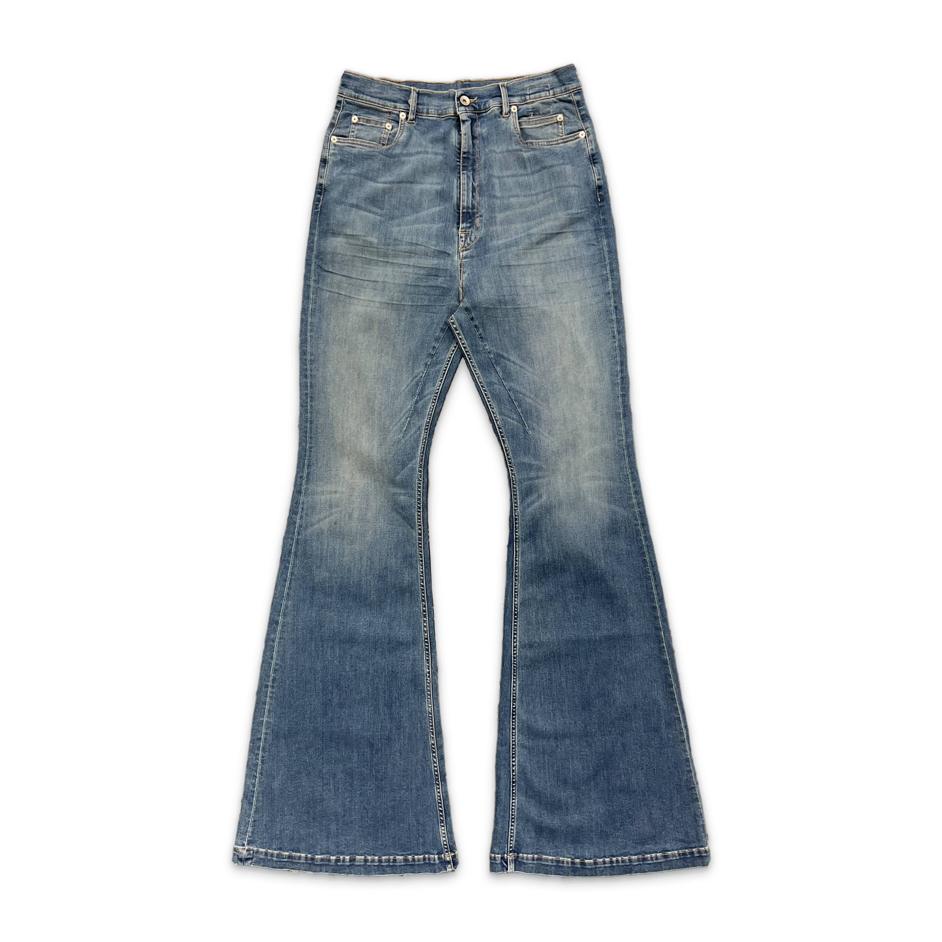 Rick Owens DRKSHDW, Bolan Bootcut Jeans "Washed Indigo"