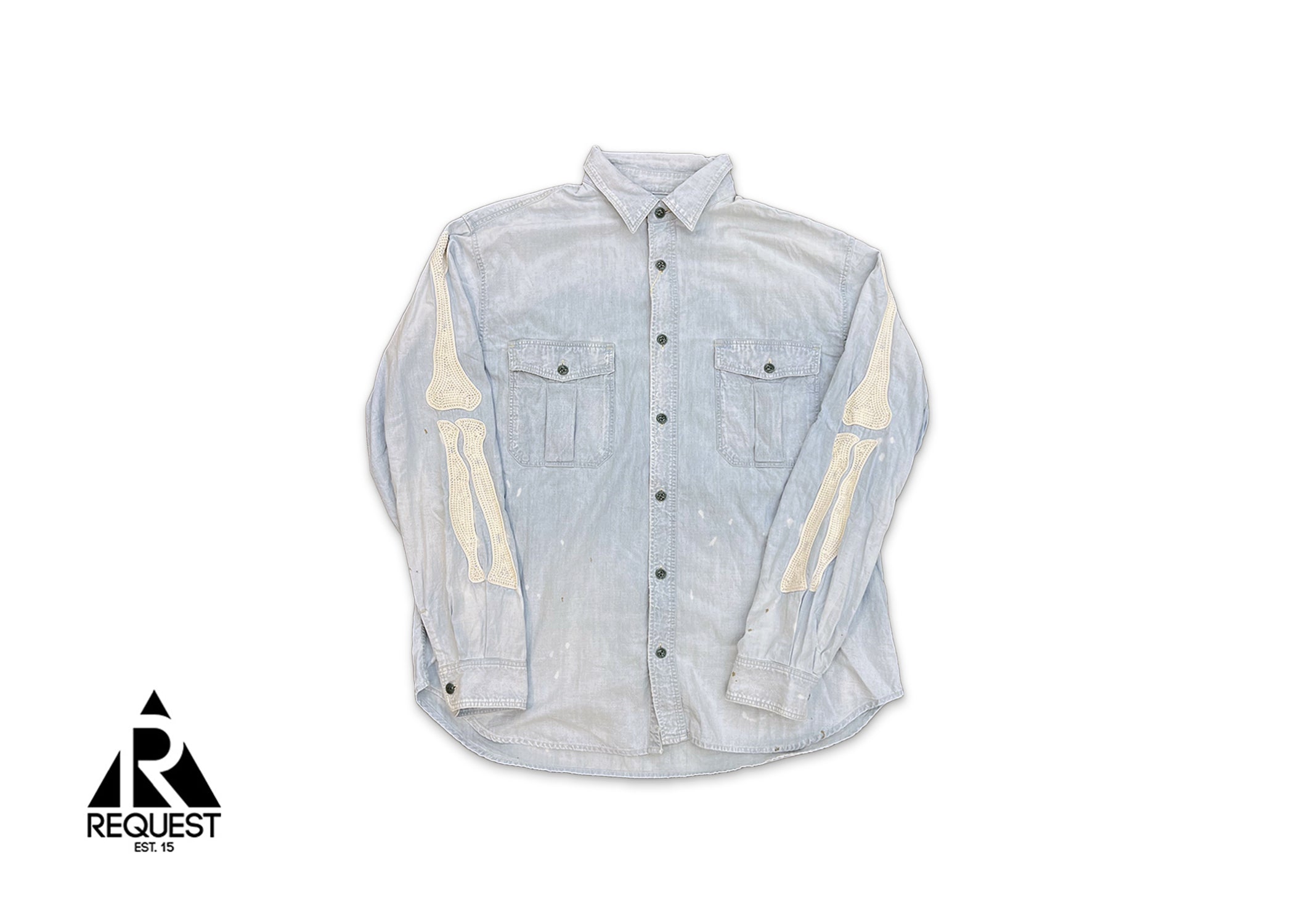 Kapital, Bone Chambray Work Shirt "Saxophone"