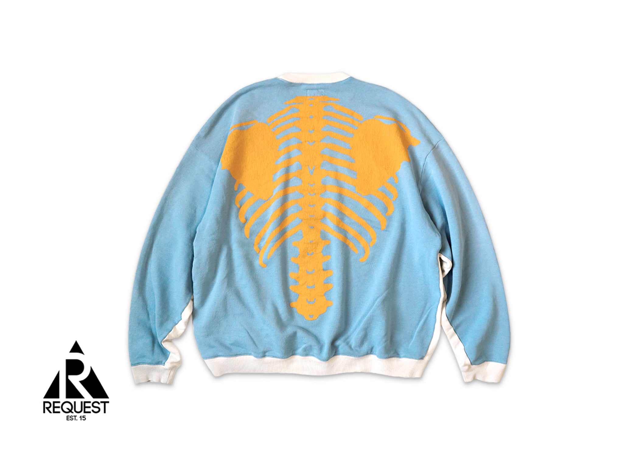 Kapital Skeleton Two-Tone Sweatshirt "Bone/Baby Blue"