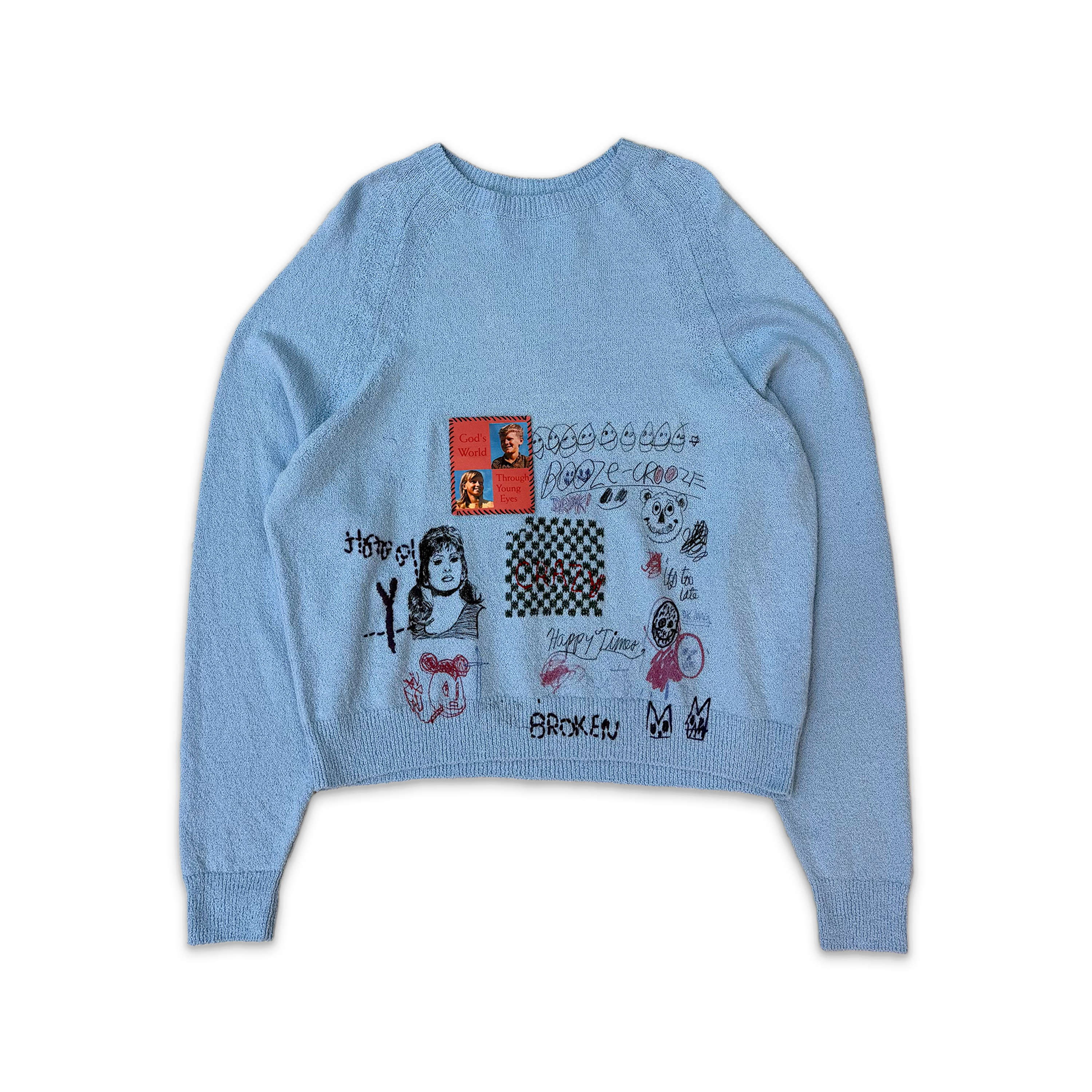 Booze Crooze Knit Sweater "Baby Blue"