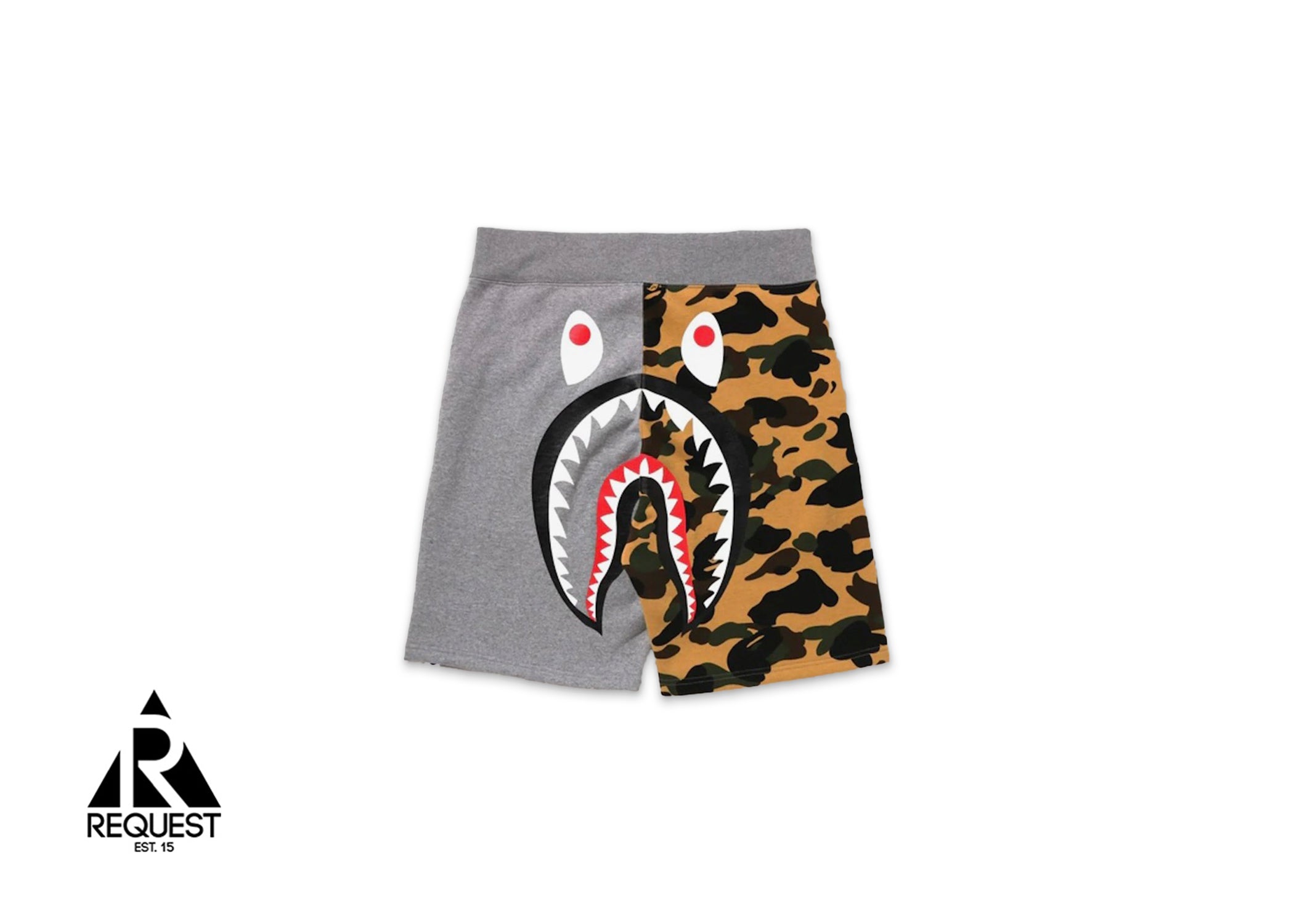 A Bathing Ape 1st Camo Split Sweat Shorts "Yellow/Grey"