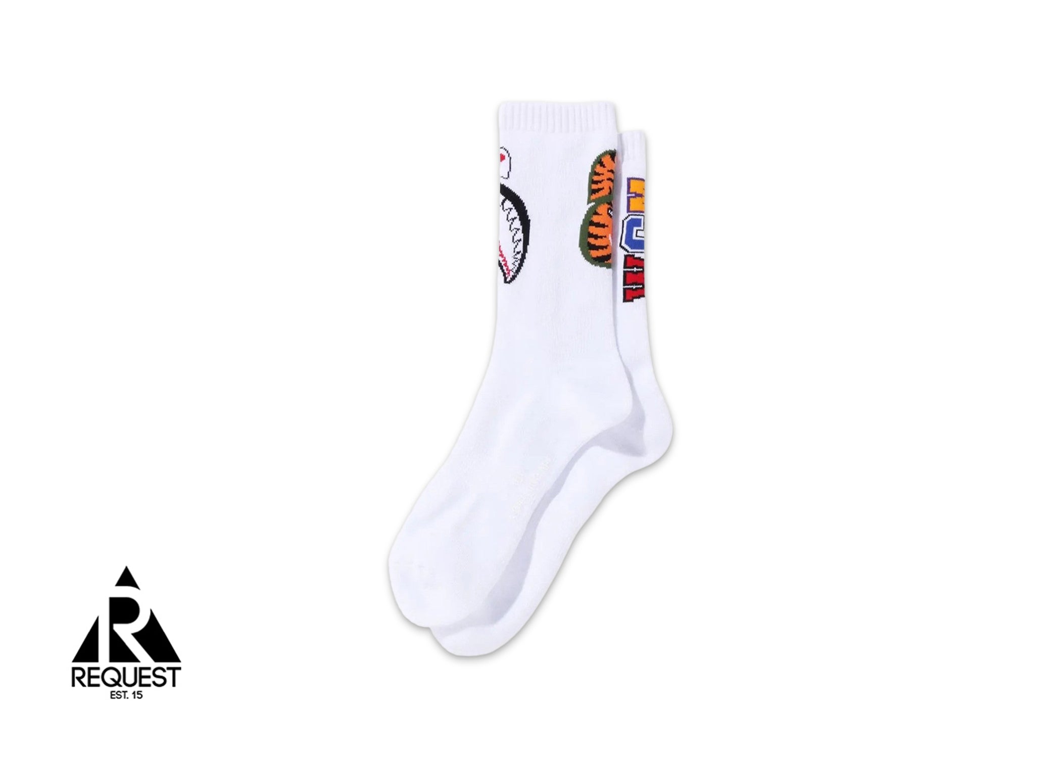 A Bathing Ape BAPE Shark Socks "White"