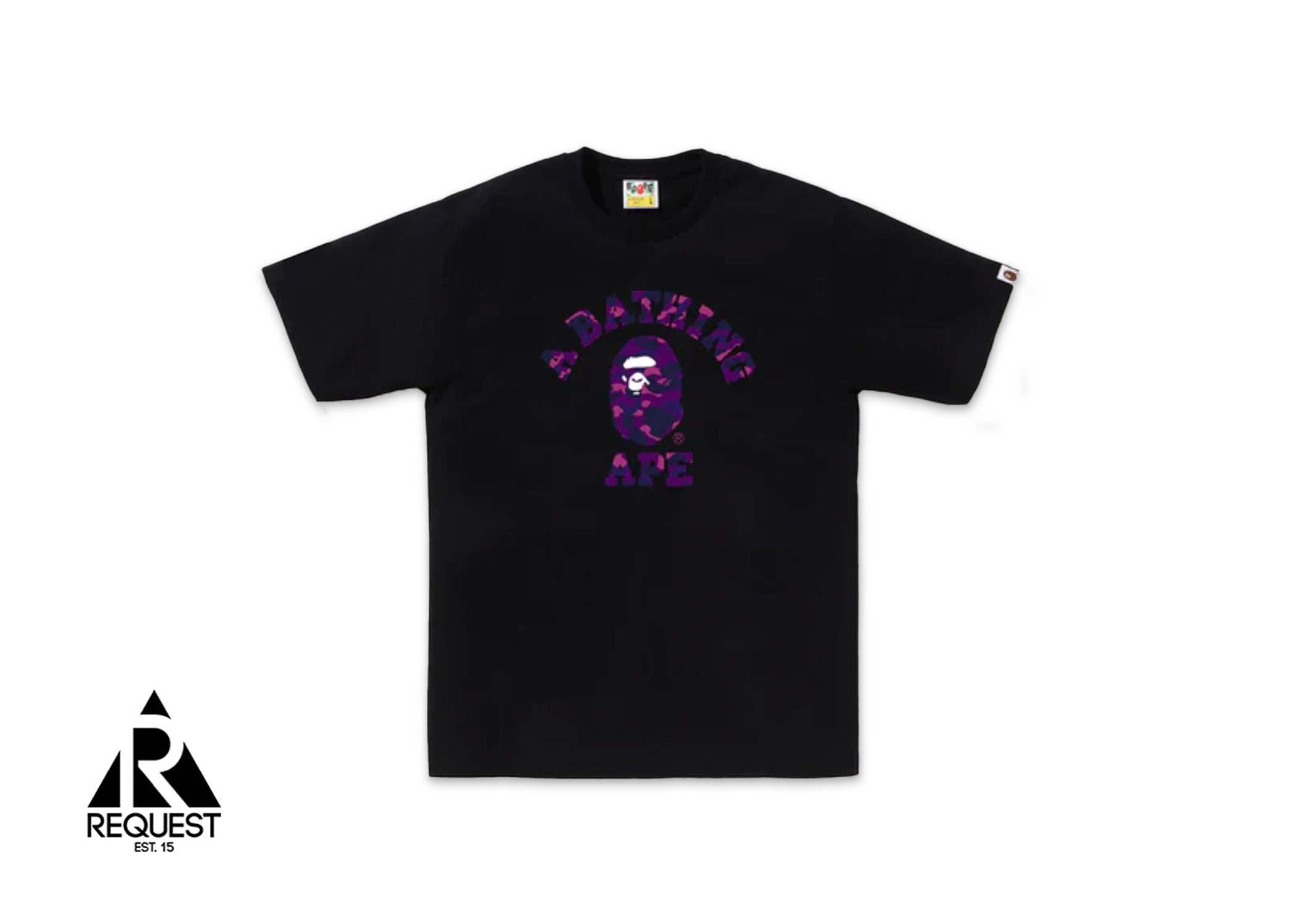 A Bathing Ape BAPE Color Camo College Tee (SS24) “Black/Purple”