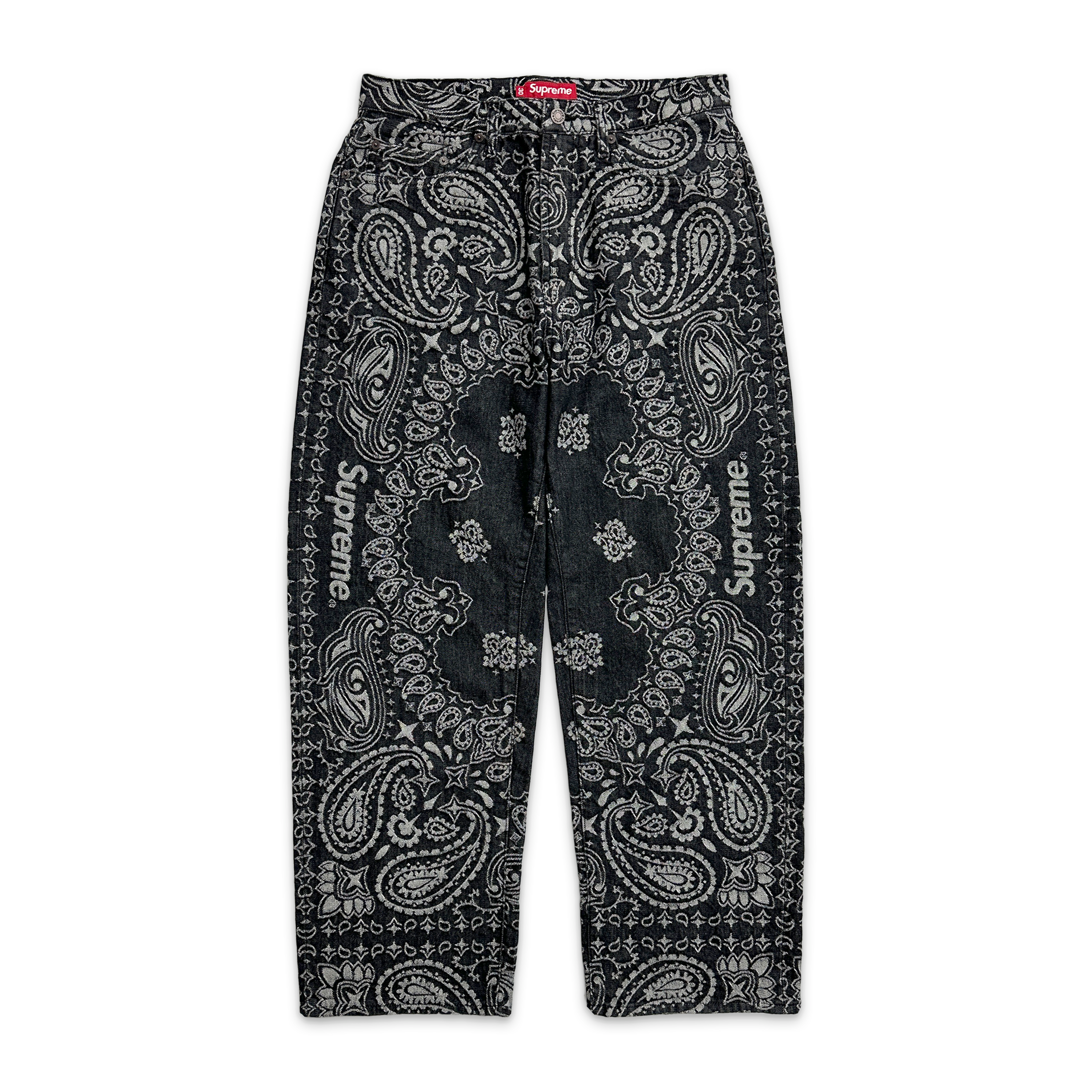 Supreme, Bandana Jacquard Baggy Jean "Black"