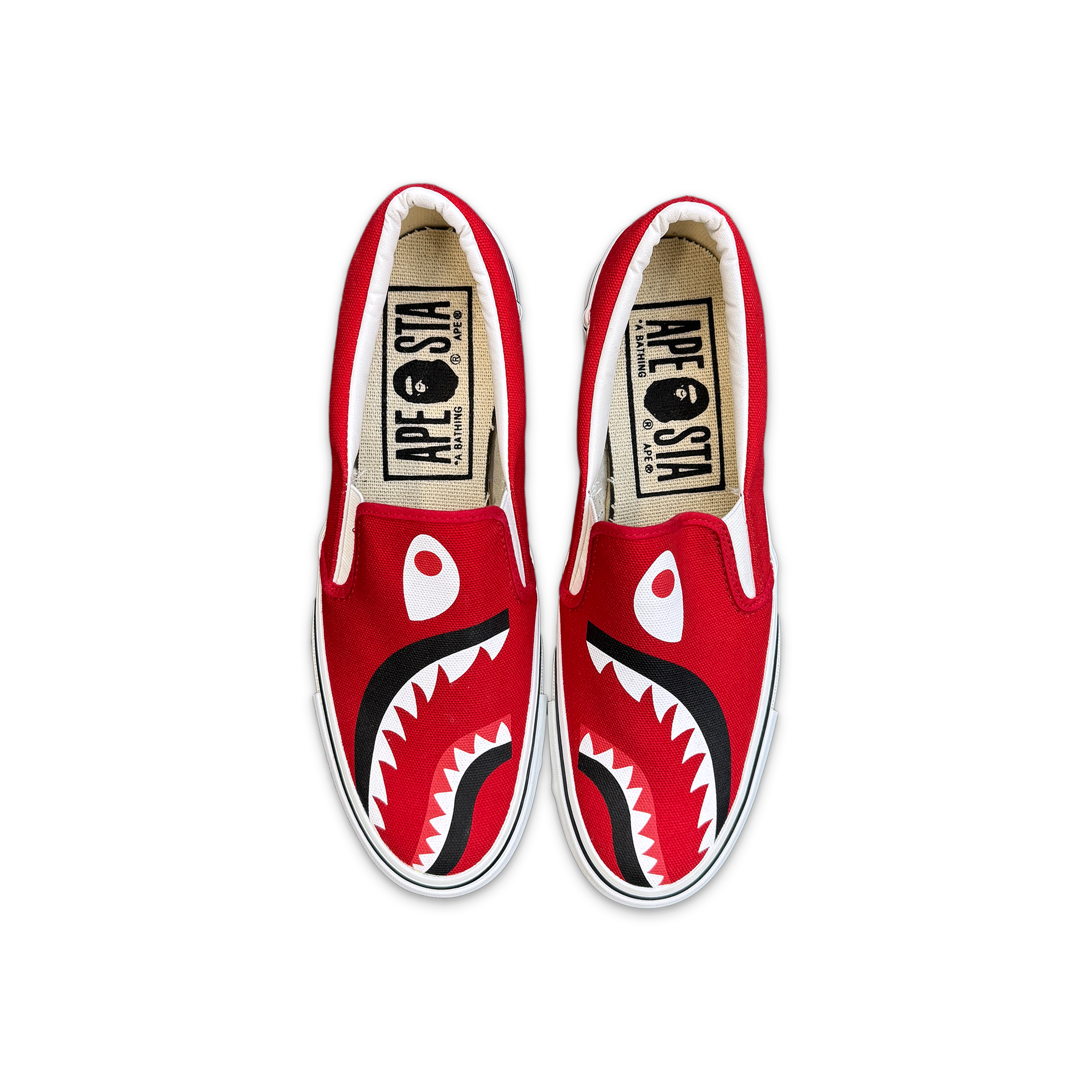 A Bathing Ape (BAPE), Shark Slip On "Red"