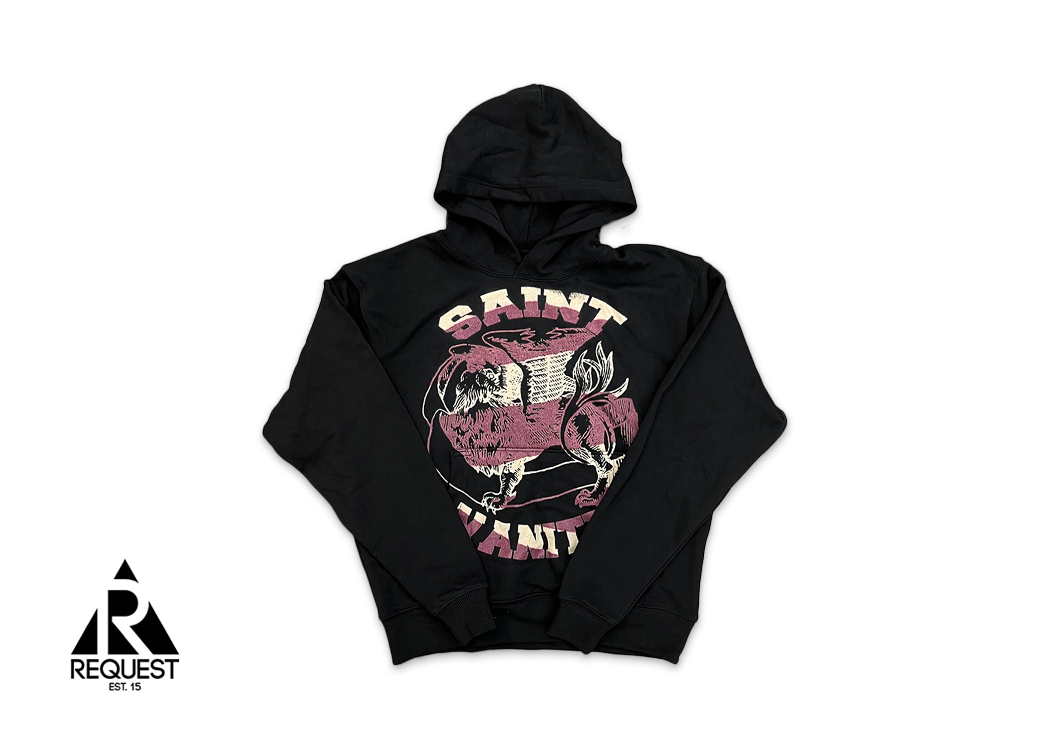 Saint Vanity Logo Hoodie "Black Burgundy"