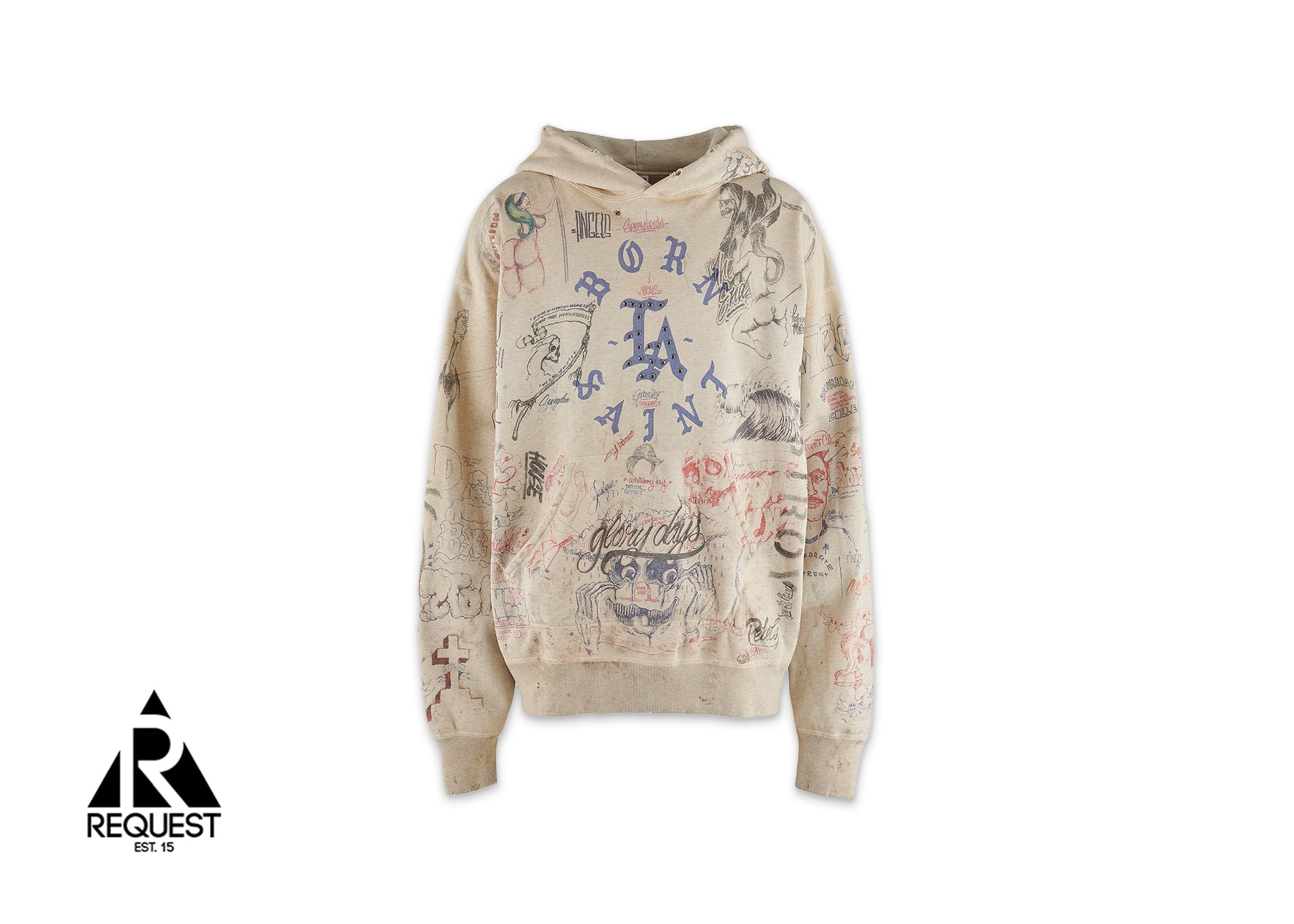 Saint Michael x Born Raised Hoodie "Grey"