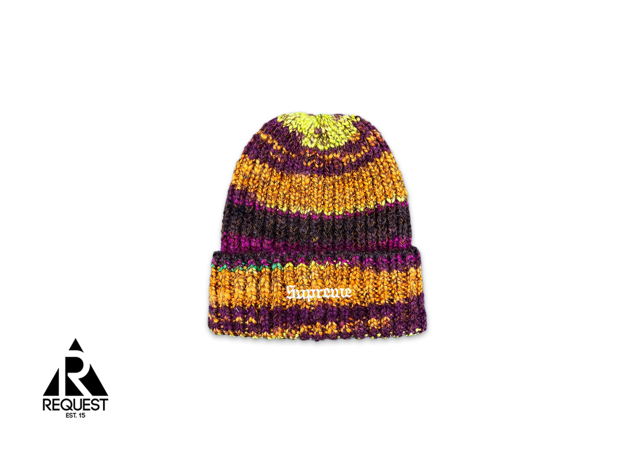 Supreme, Space Dye Stripe Beanie "Brown"
