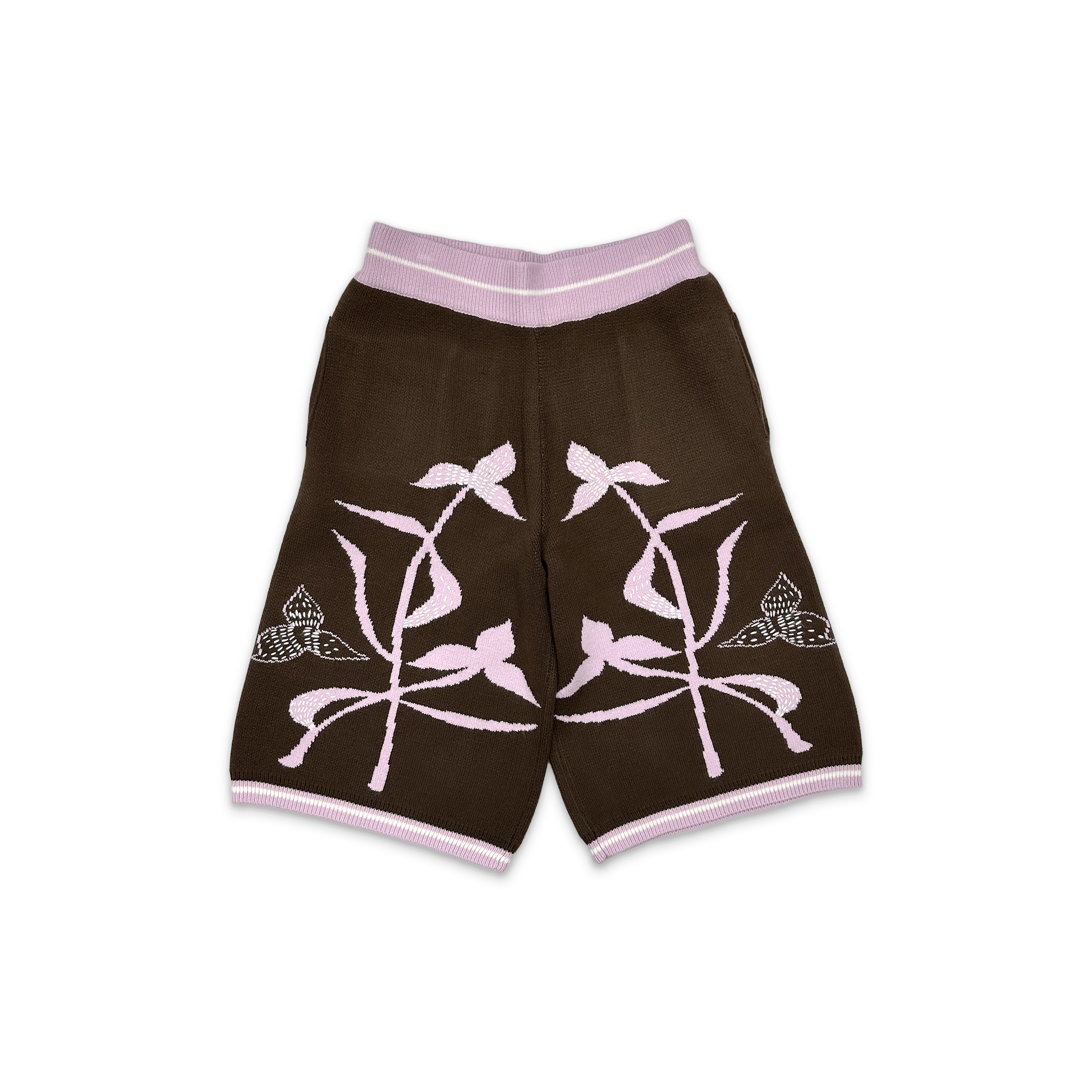 Birth of Royal Child, Iris Knit Shorts "Brown/Pink"
