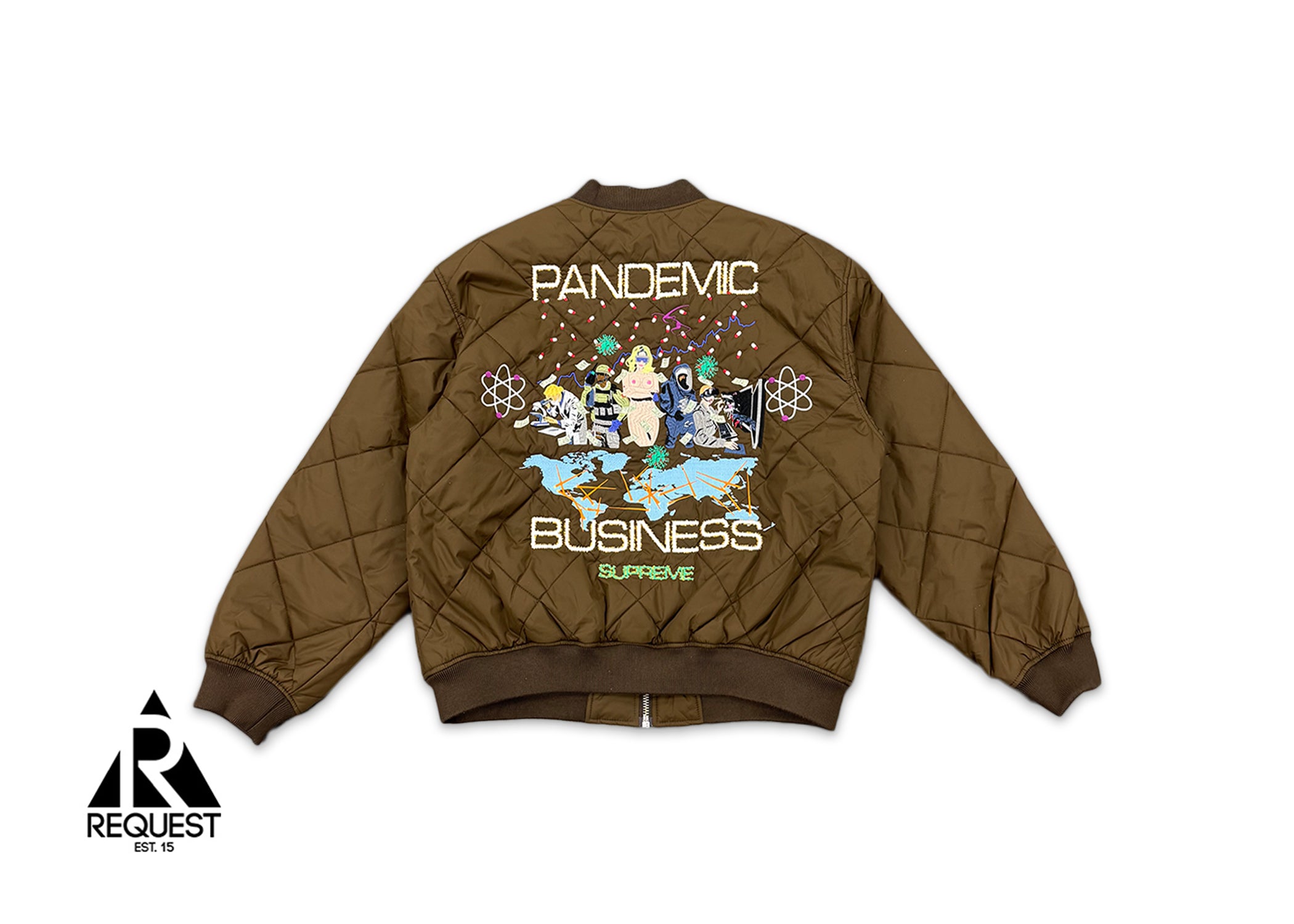 Supreme, Pandemic Business AOI Quilted Work Jacket "Brown"