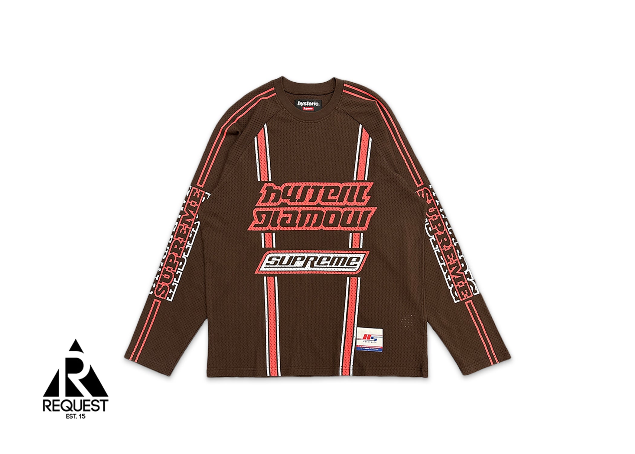 Supreme, Hysteric Glamour Mesh Long-Sleeve Jersey "Brown/Red"