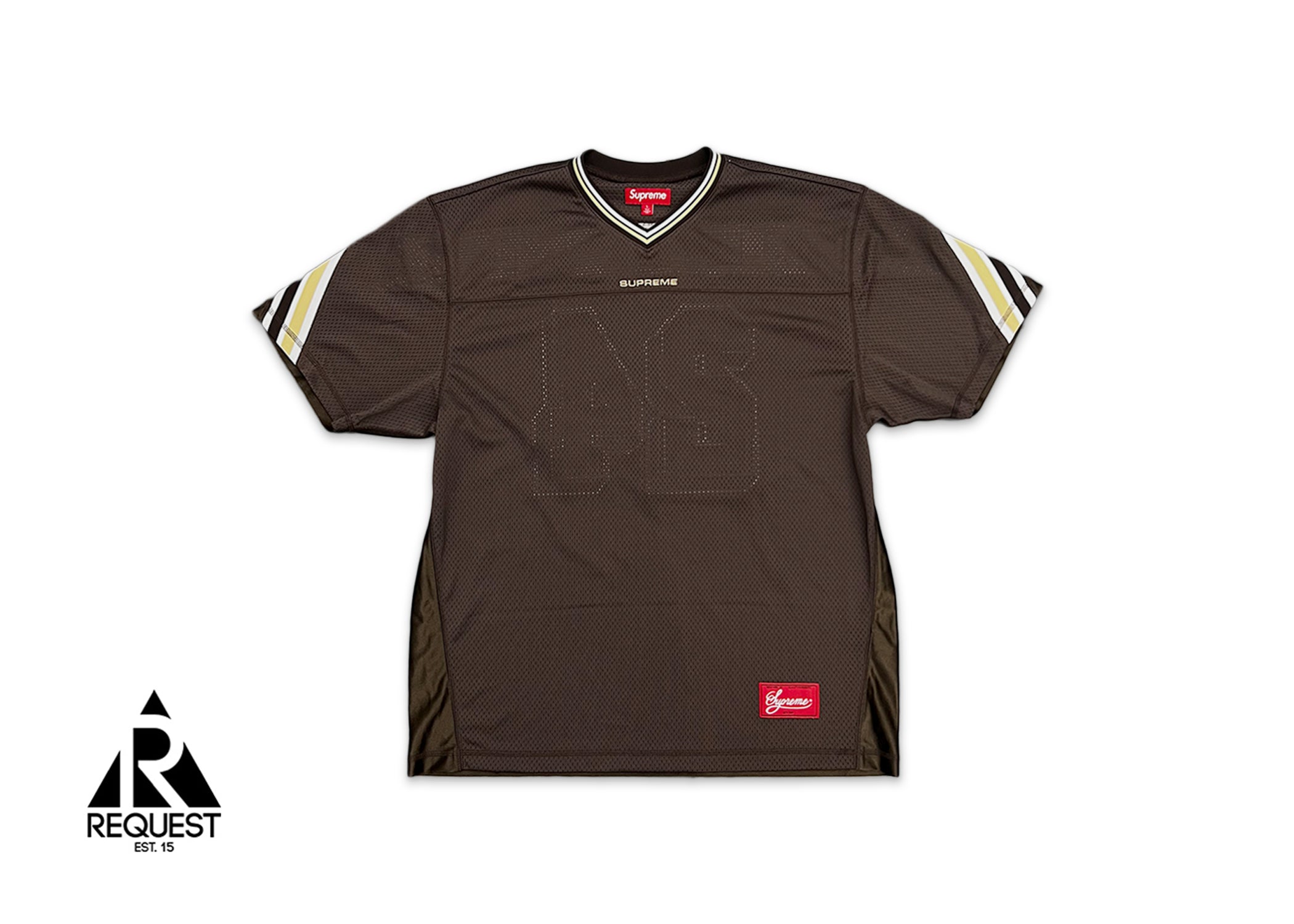 Supreme, Jacquard Rib Logo Football Jersey "Brown"