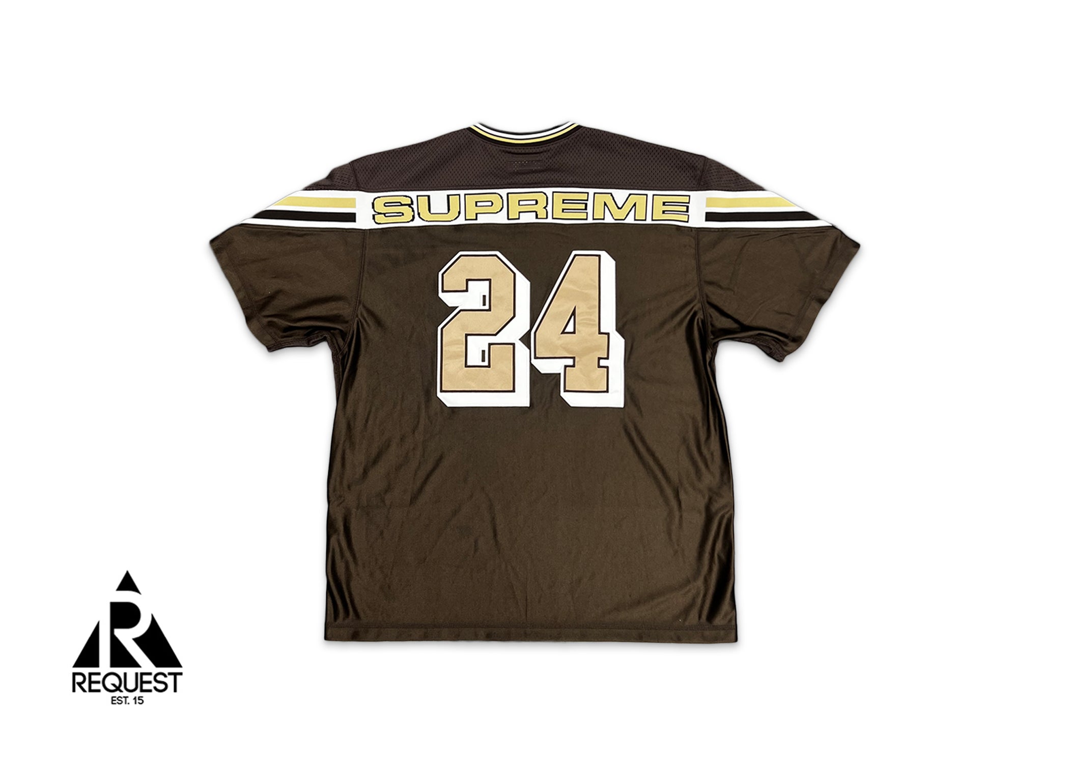 Supreme, Jacquard Rib Logo Football Jersey "Brown"