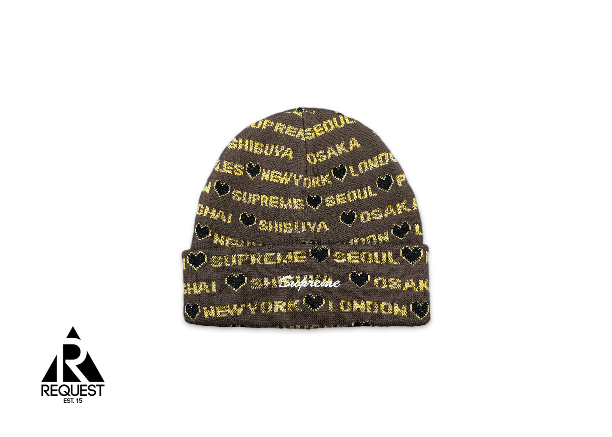 Supreme, Hearts Beanie "Brown"
