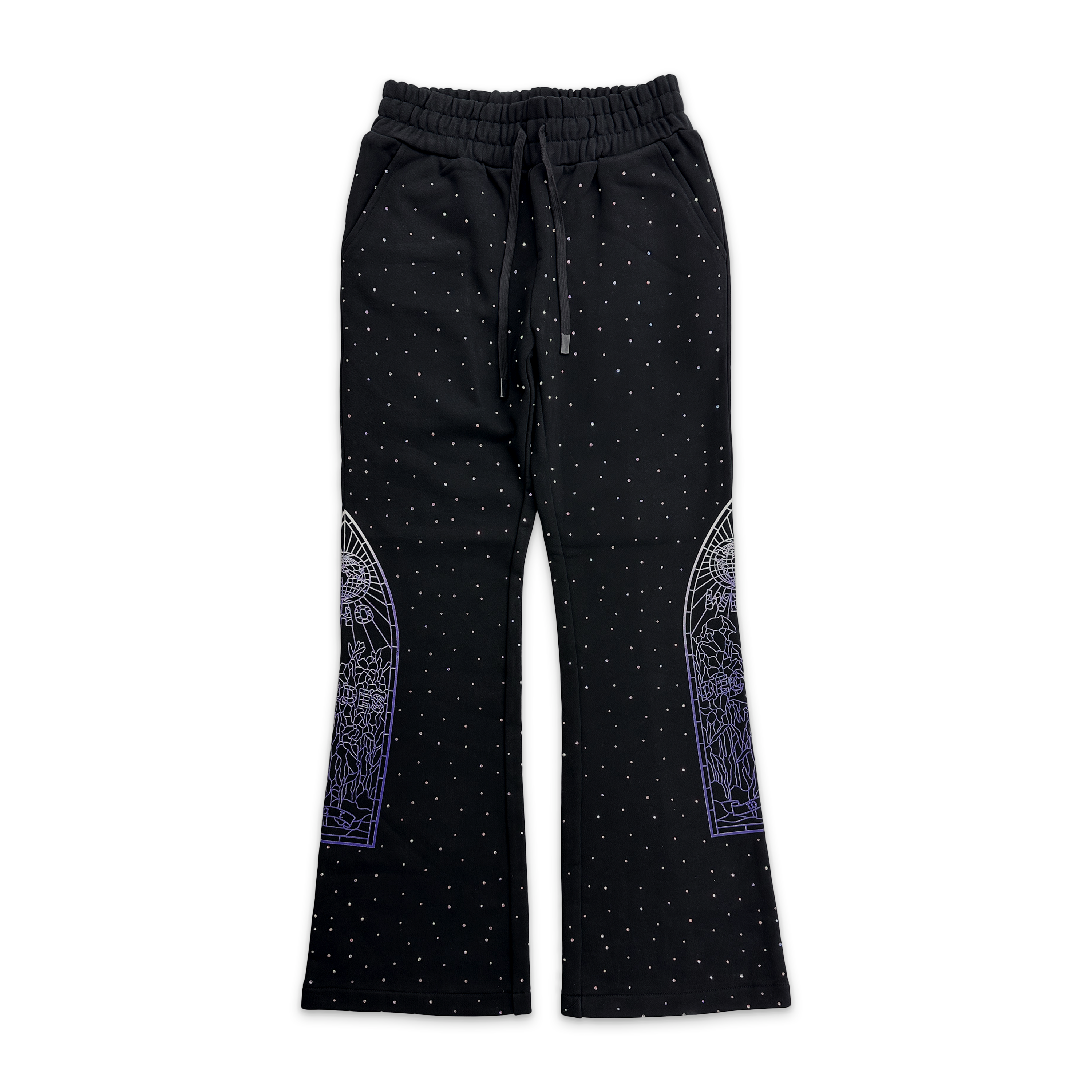 Who Decides War, Rhinestone Sweatpants "Coal"