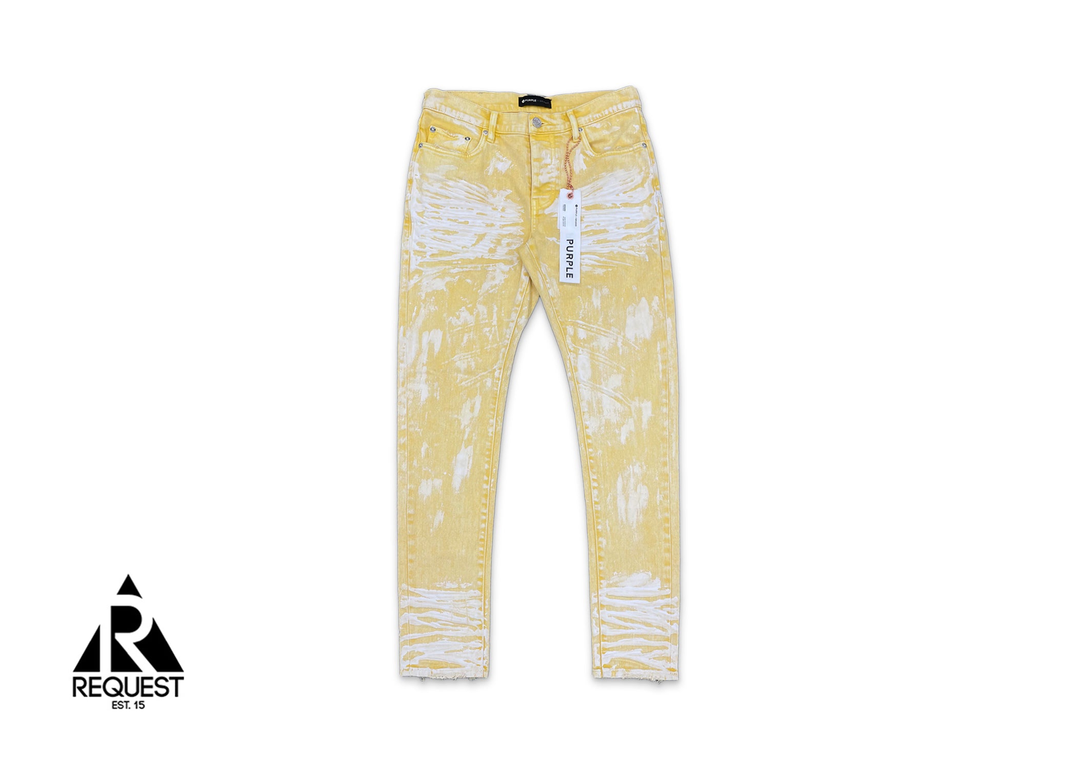 Request, Purple Brand "Bright Yellow Hard Wax Jean"